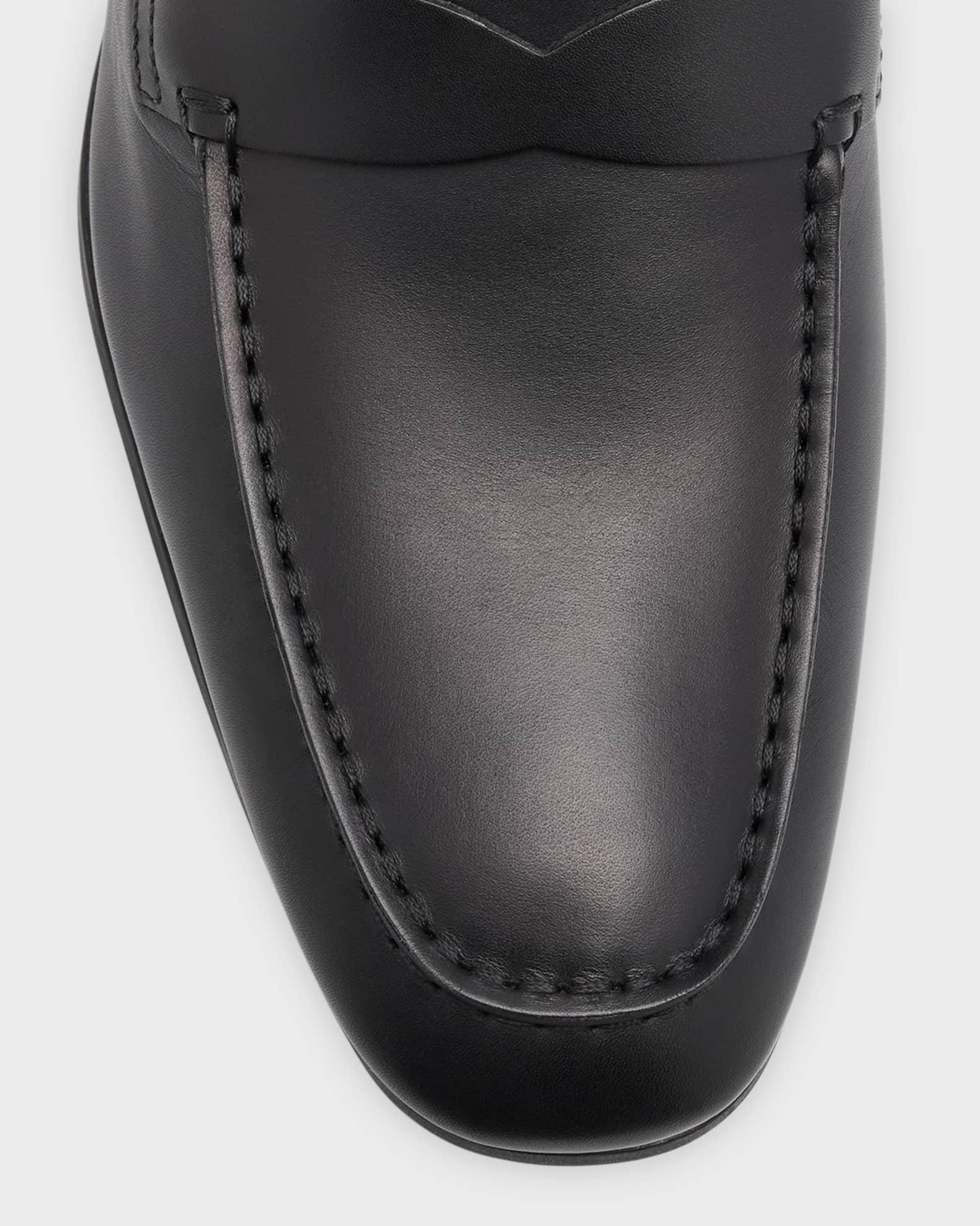 Men's Stamped-Logo Leather Penny Loafers Product Image