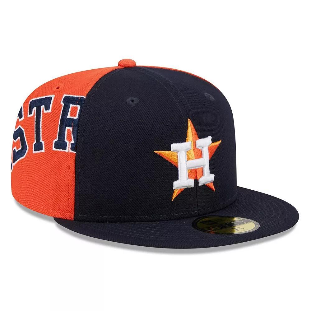 Men's New Era Navy/Orange Houston Astros Gameday Sideswipe 59FIFTY Fitted Hat, Size: 7, Blue Product Image