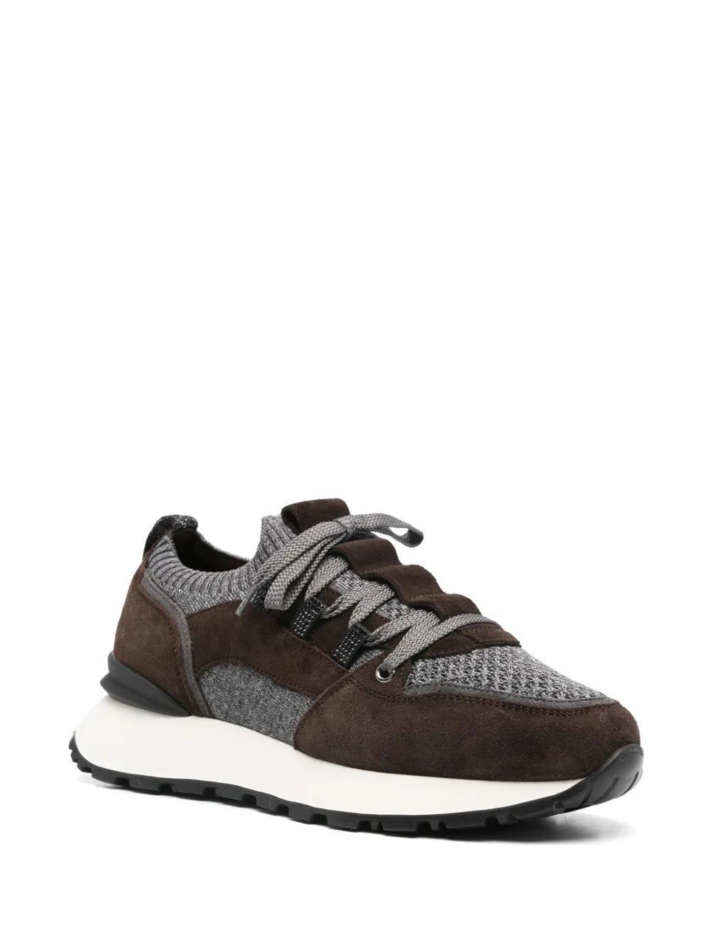 leather-trim sneakers Product Image