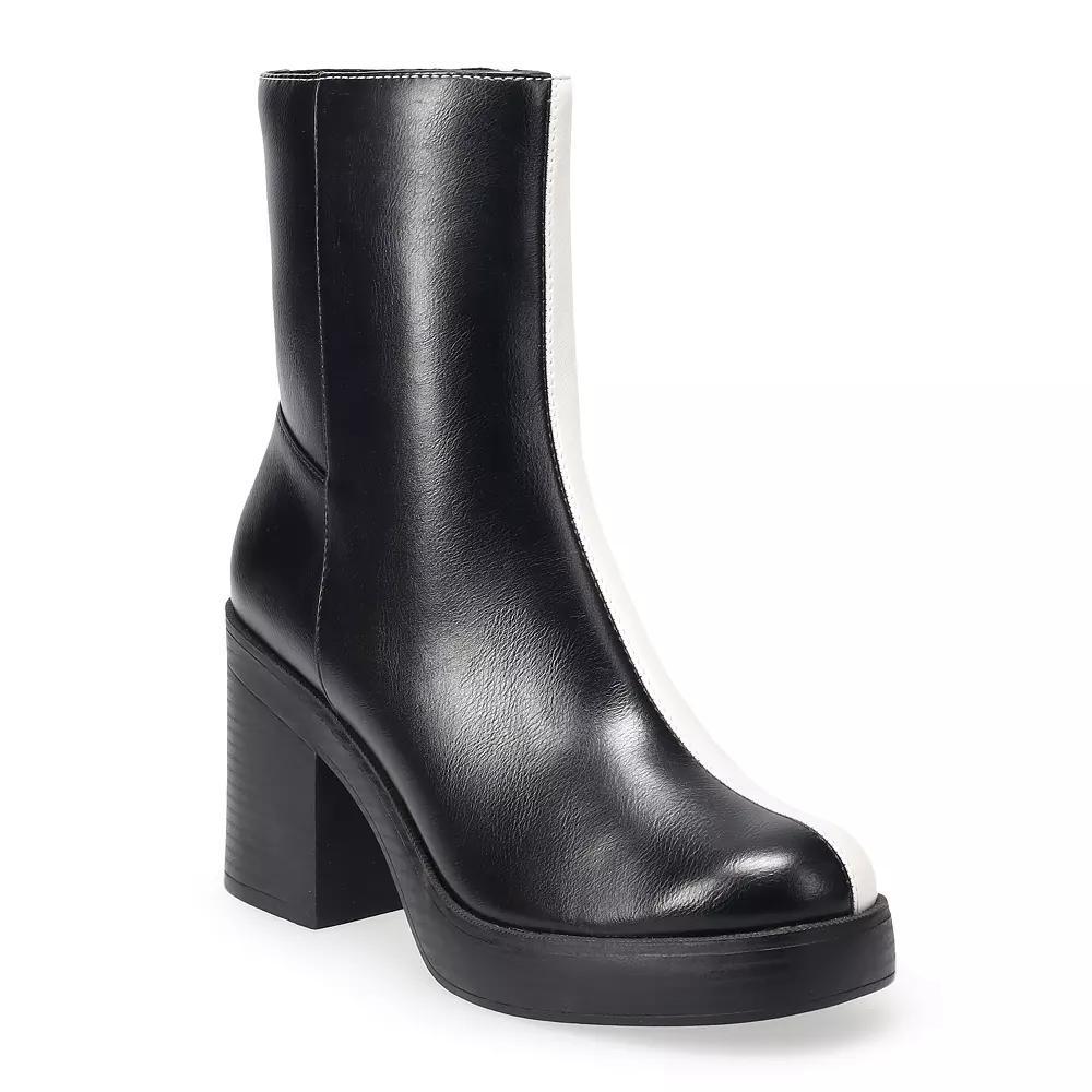 SO® Miski Women's Platform Dress Boot, Size: 5.5, Blackwhite Product Image
