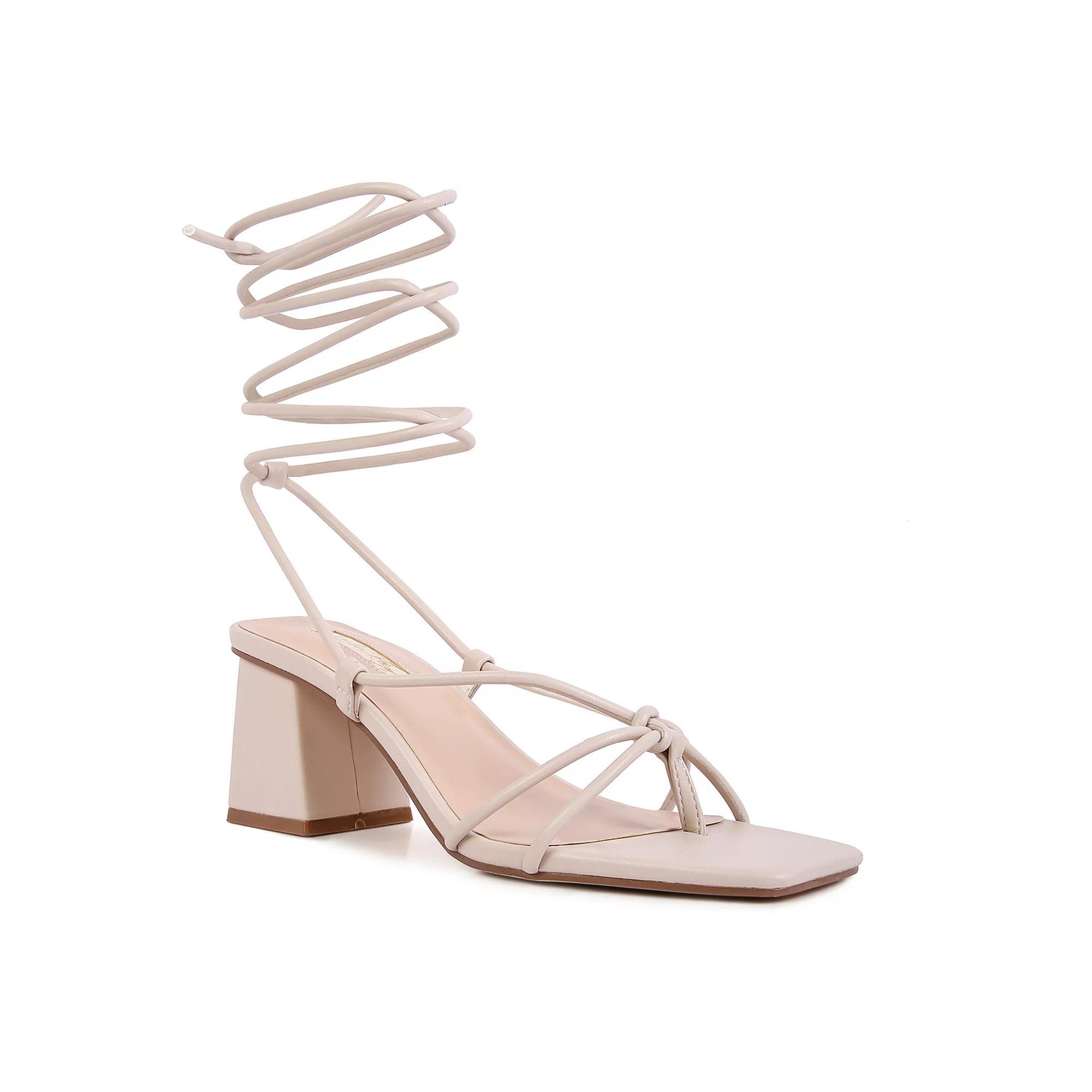 London Rag Spruce Women's Block Heel Sandals, Size: 10, Oyster Product Image