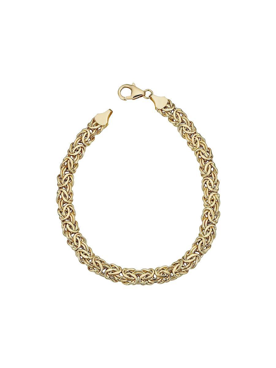 Womens 14K Yellow Solid Gold Byzantine Bracelet Product Image