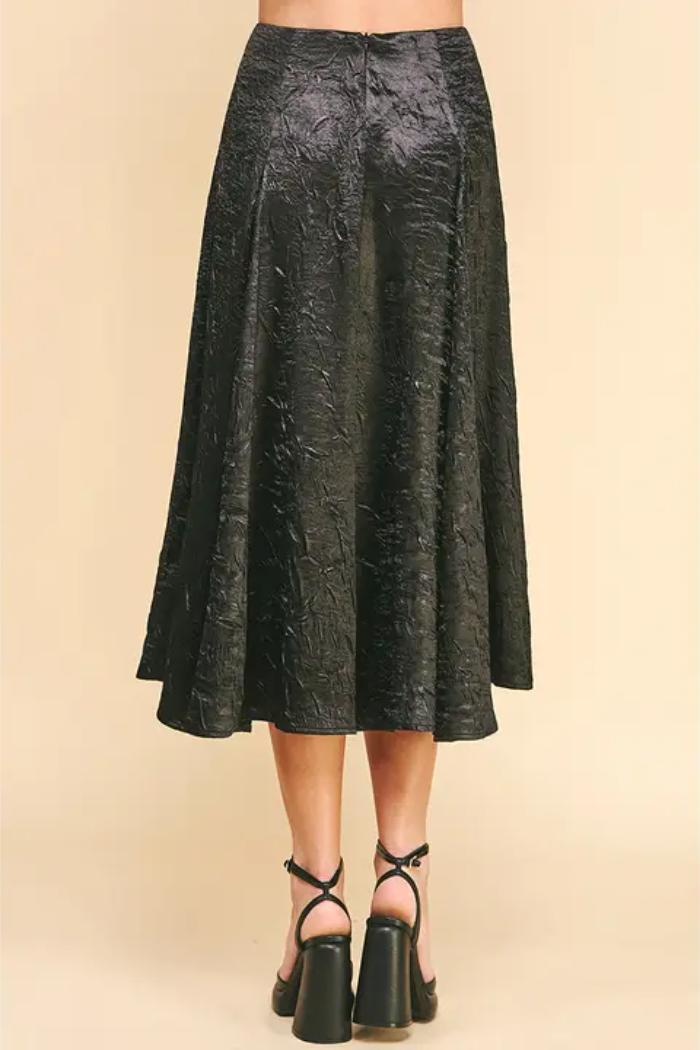 Textured Satin Midi Skirt Product Image