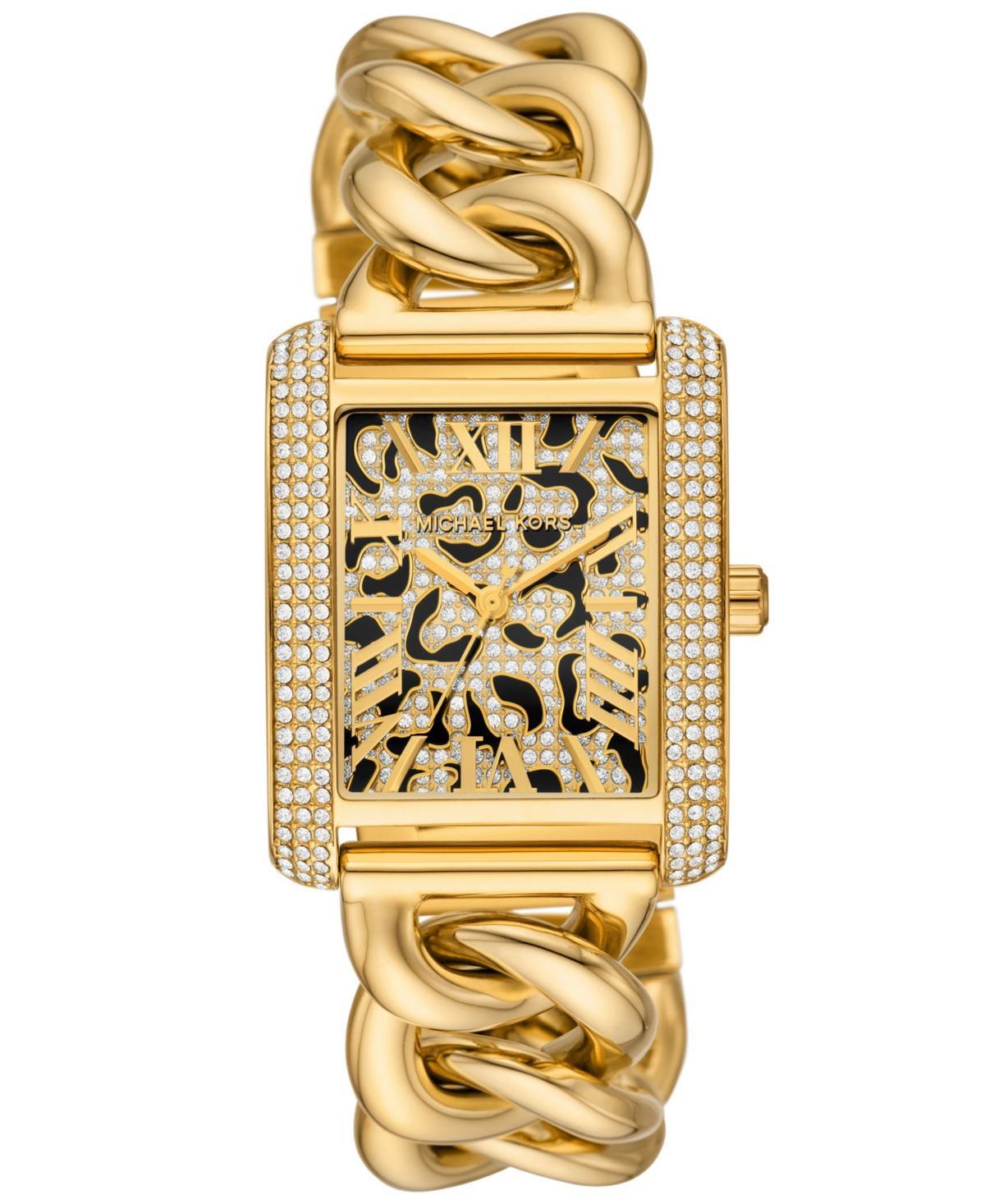 Michael Kors Womens Crystal Emery Three-Hand Stainless Steel Bracelet Watch Product Image