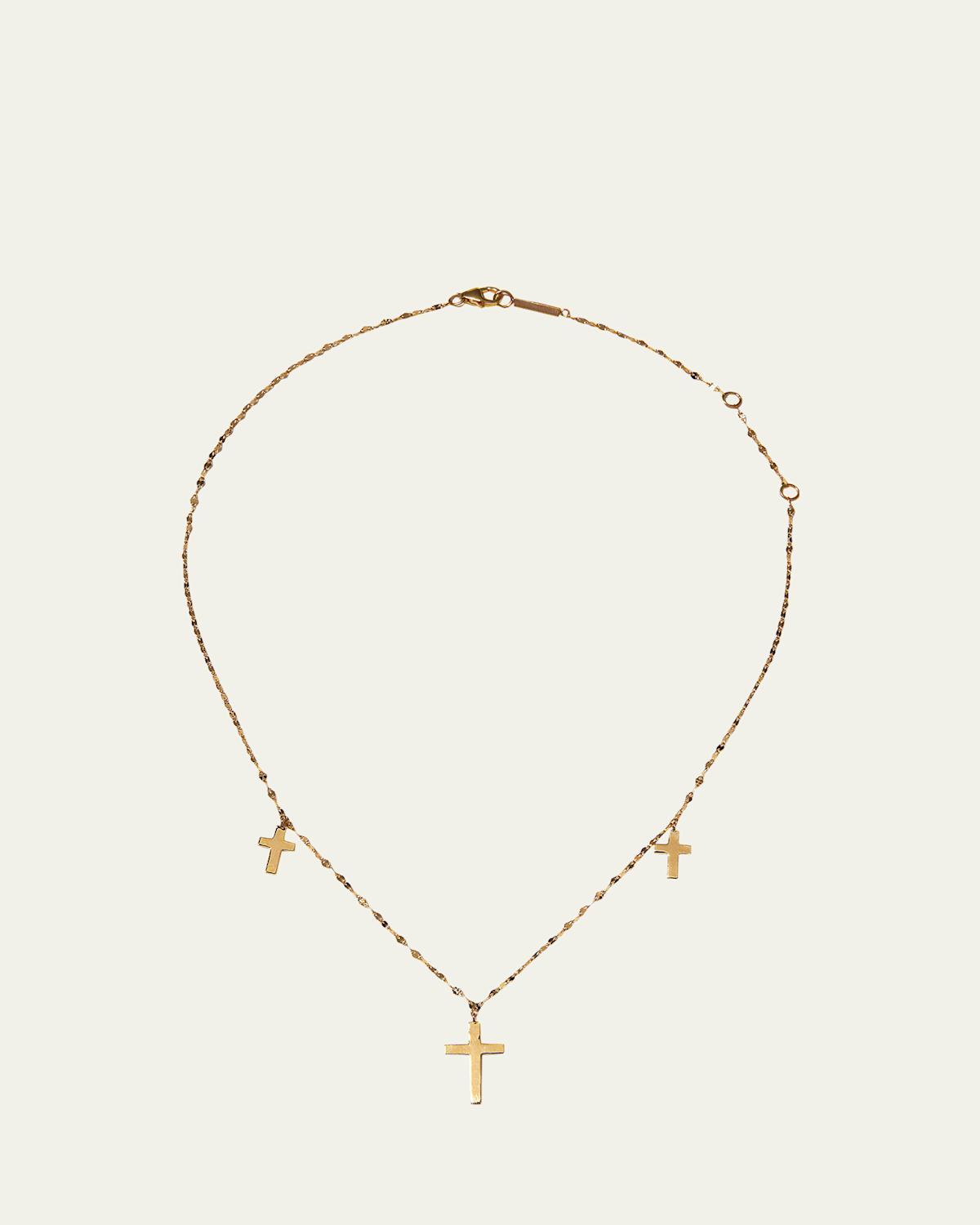 Triple Cross Necklace in 14K Gold Product Image