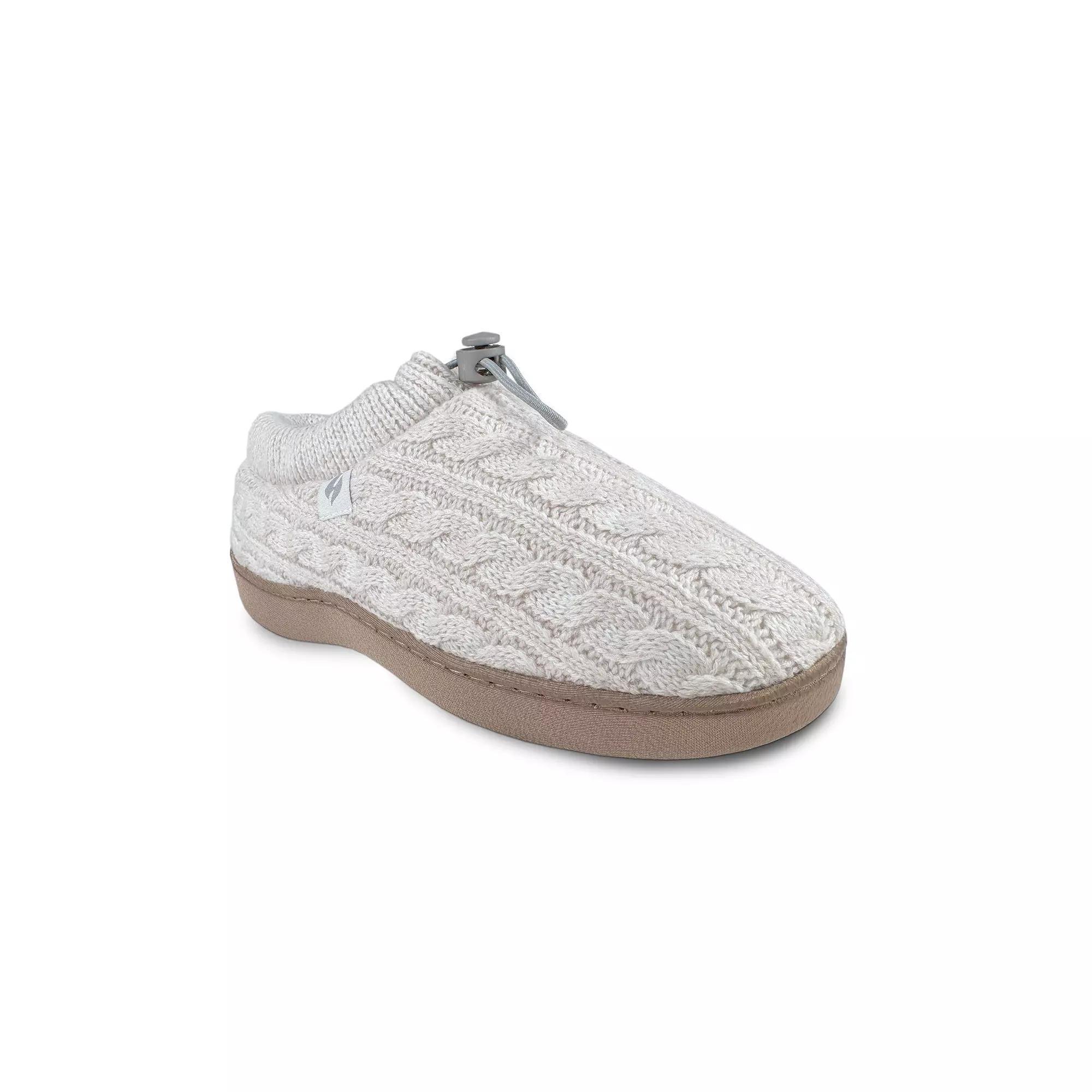 Heat Holders Women's Heatweaver Cable Knit Adjustable Drawstring Slippers, Size: 5-6, Ivory Product Image