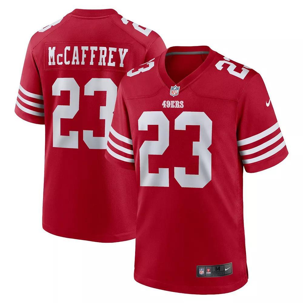 Men's Nike Christian McCaffrey Scarlet San Francisco 49ers Game Player Jersey, Size: XL, Red Product Image