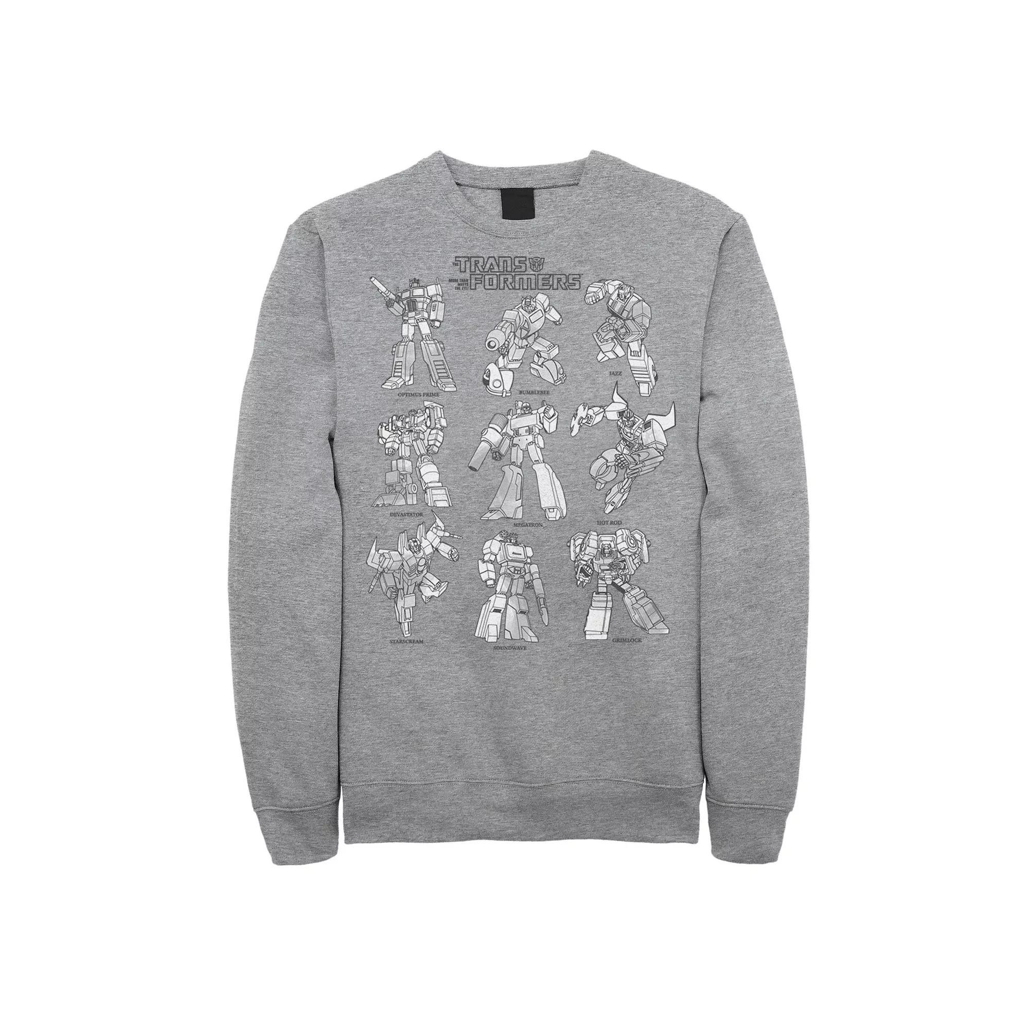 Big & Tall Transformers Textbook Poster Fleece Sweatshirt, Men's, Size: 3XL Tall, Athletic Grey Product Image