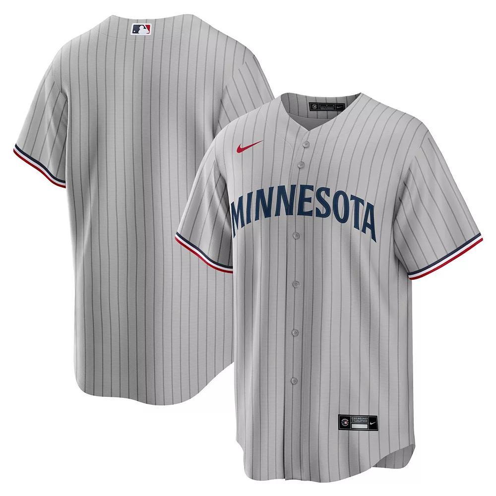 Men's Nike Gray Minnesota Twins Road Replica Team Jersey, Size: Small, Grey Product Image
