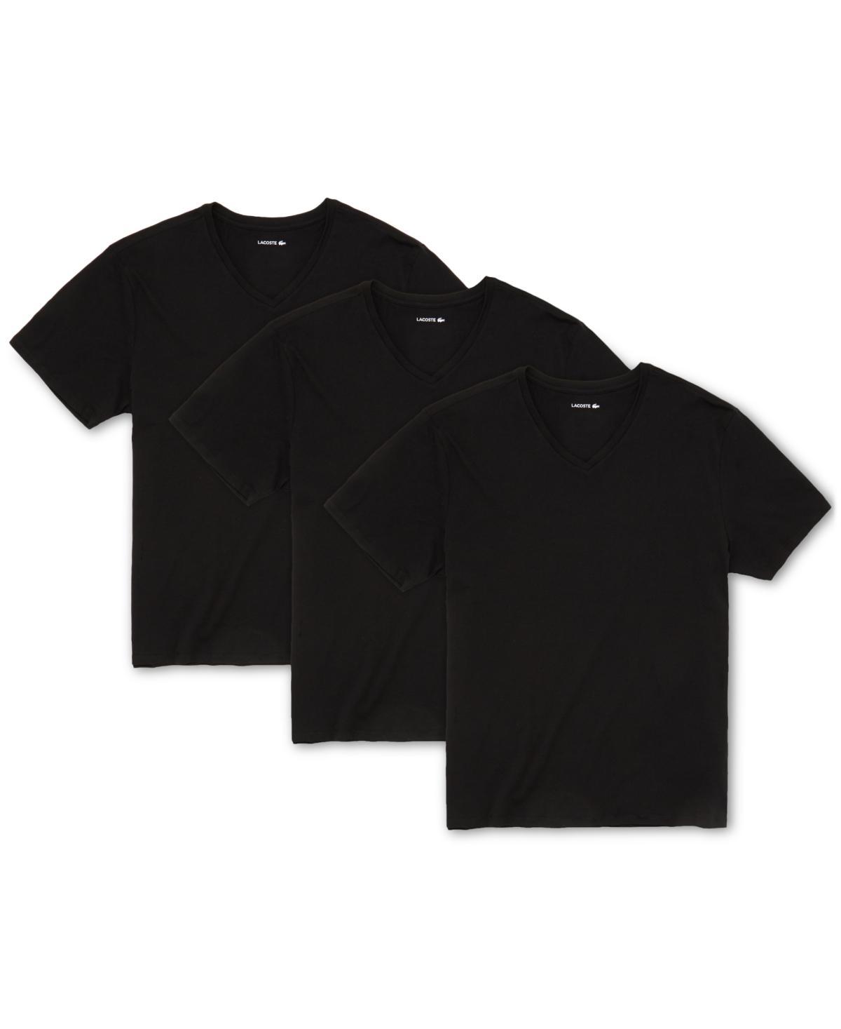 Lacoste 3-Pack V-Neck Regular Fit Essential T-Shirt Men's Clothing Product Image