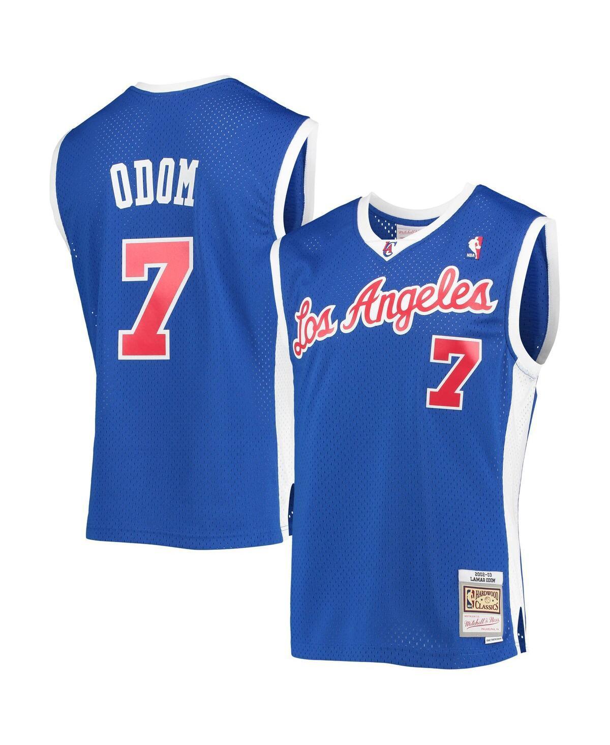 Men's Mitchell & Ness Lamar Odom Royal LA Clippers 2002-03 Hardwood Classics Swingman Jersey, Size: Small, Blue Product Image
