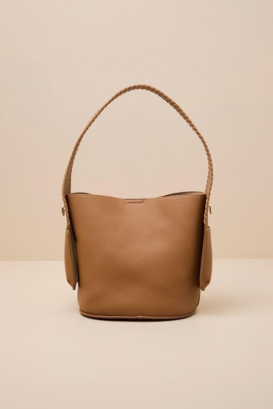 Samiya Light Brown Vegan Leather Tote Bag Product Image