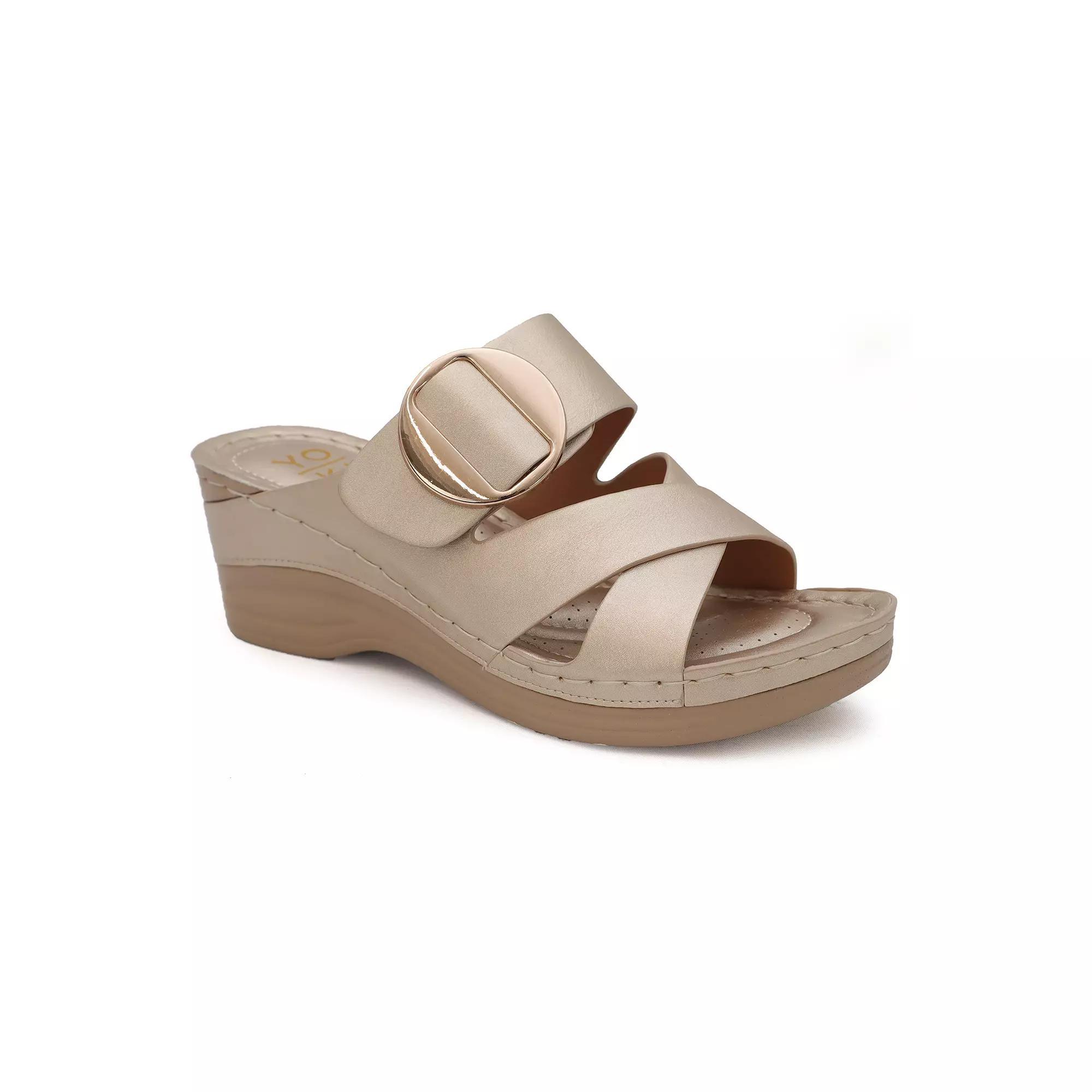 Yoki Irena Women's Wedge Sandals, Size: 6, Gold Product Image