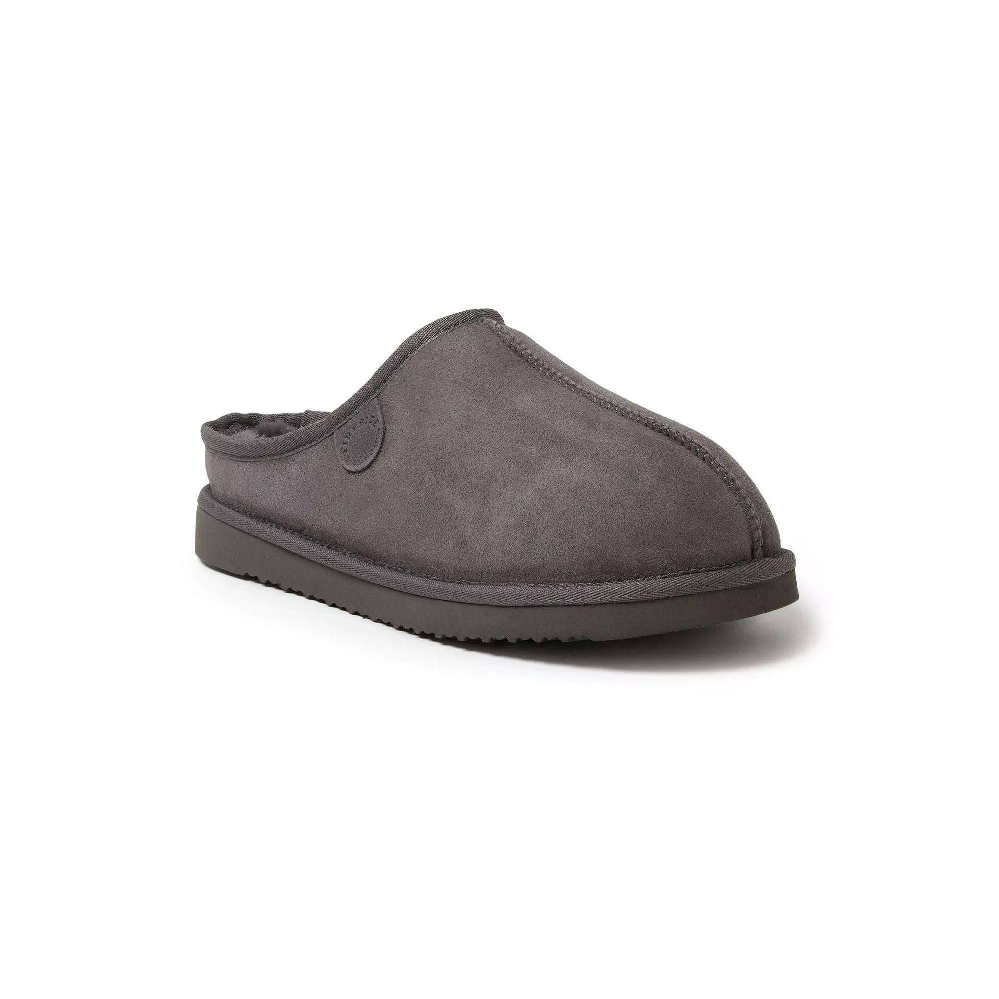 Men's Fireside by Dearfoams Grafton Genuine Shearling Clog Slippers, Size: 12, Gray Solid Product Image