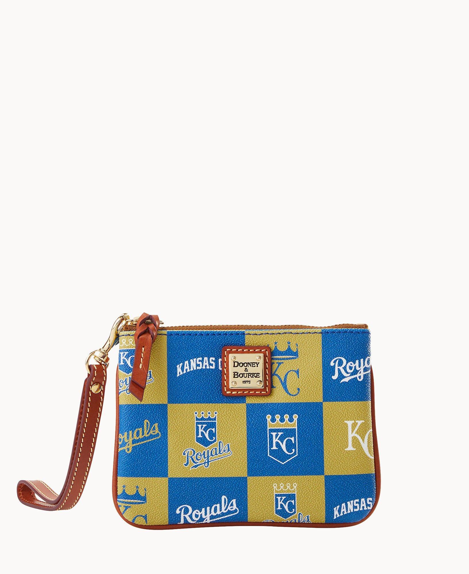 Dooney & Bourke Womens MLB Royals Stadium Coated Cotton Wristlet in Blue Product Image