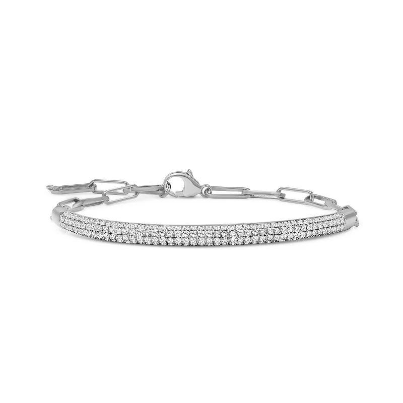 Jewelexcess 14k Gold Over Silver 1 1/2 Carat T.W. Diamond Pave Bracelet, Women's, Gold Tone Product Image