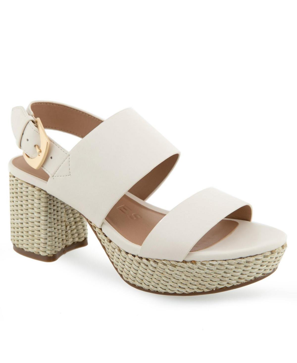 Aerosoles Camilia Womens Platform Sandals Silver Grey Product Image