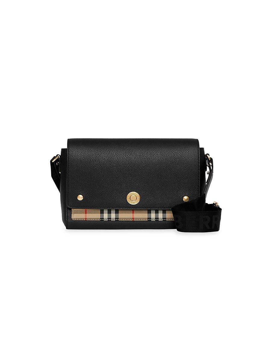 Womens Medium Note Leather & Vintage Check Crossbody Bag Product Image