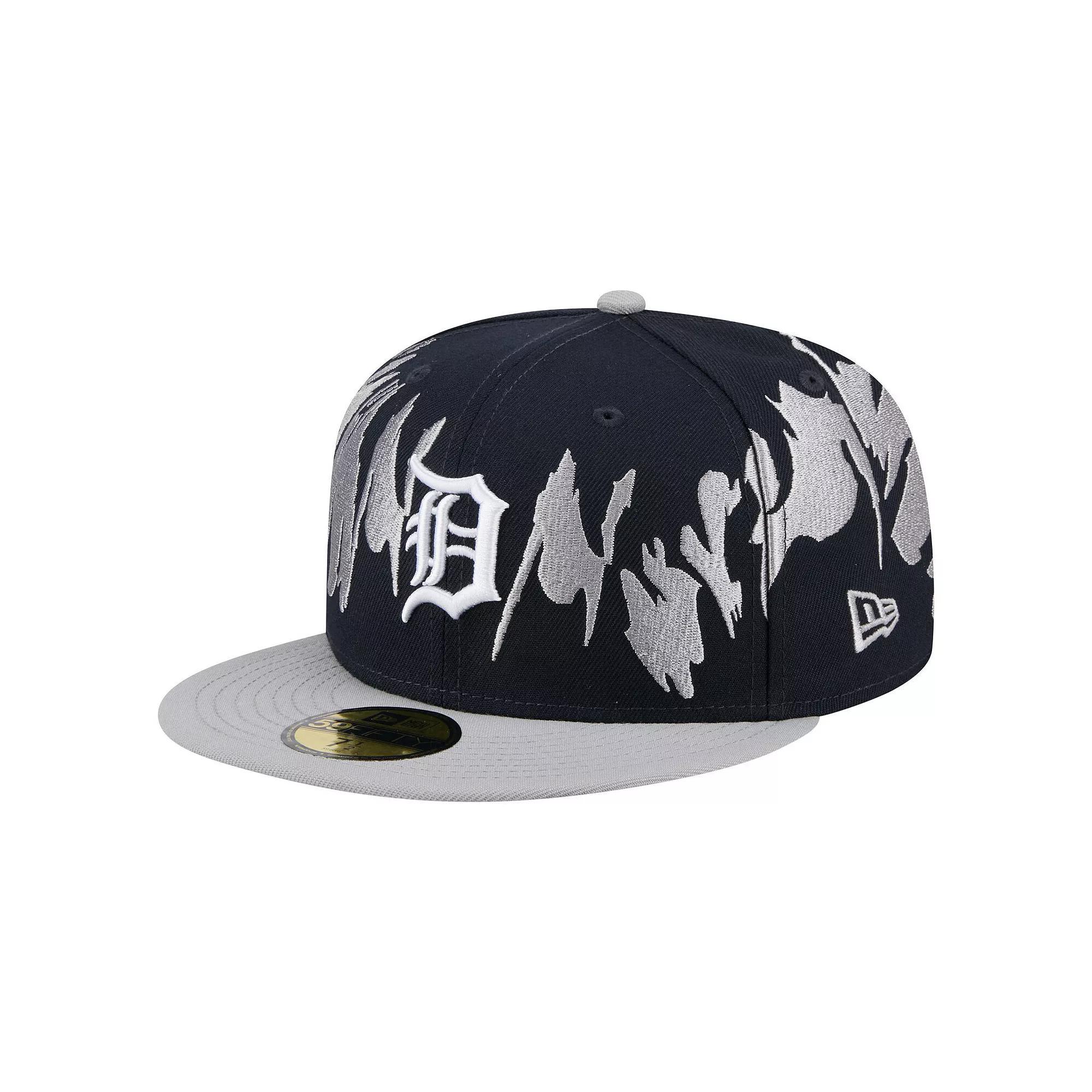 Men's New Era Navy/Gray Detroit Tigers Retro Pattern 59FIFTY Fitted Hat, Size: 6 7/8, Blue Product Image