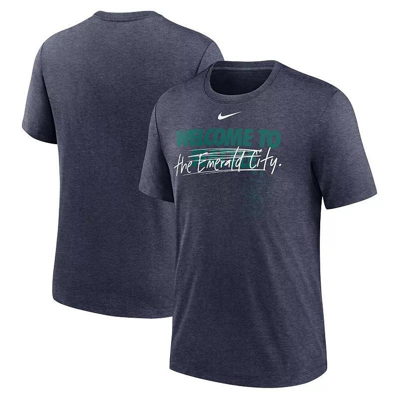 Men's Nike Heather Black Colorado Rockies Home Spin Tri-Blend T-Shirt, Size: Small, Charco Product Image