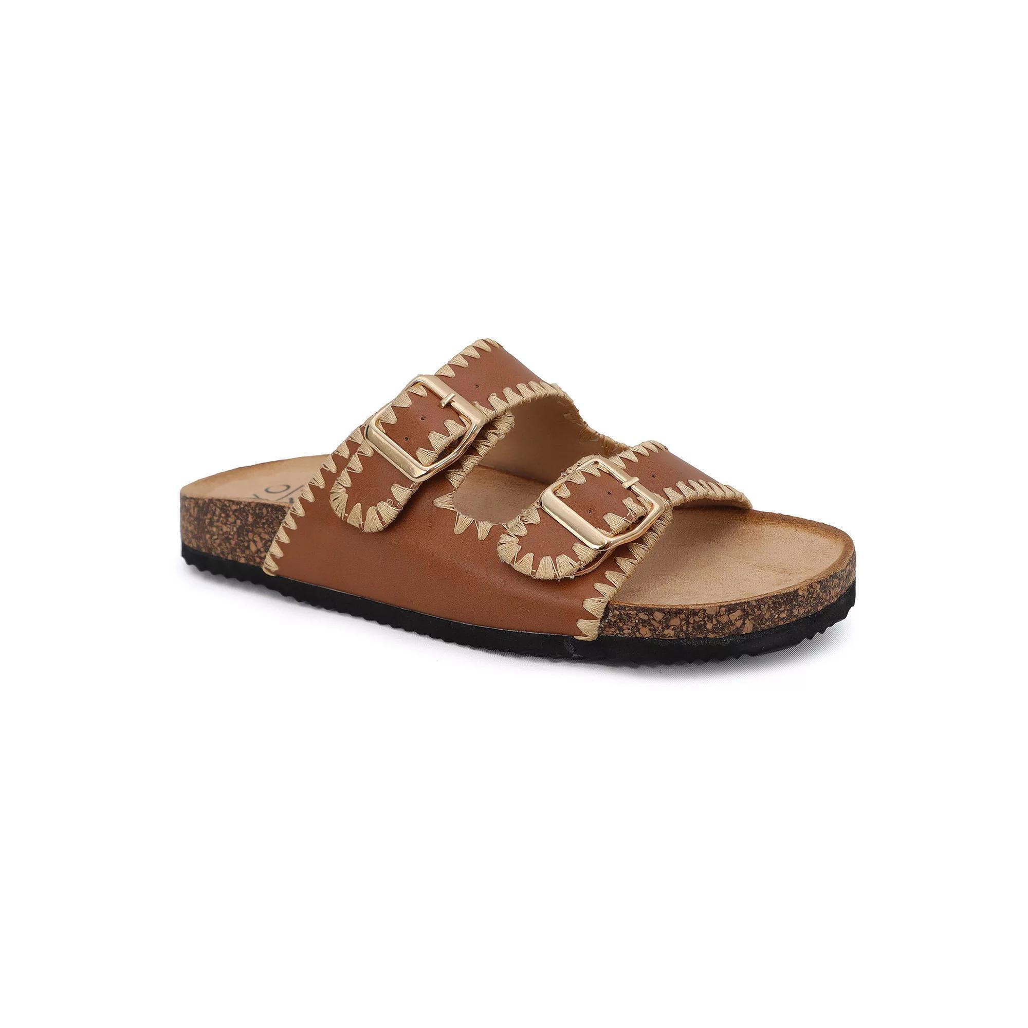 Yoki Gian-218 Women's Double Buckle Cork Sandals, Size: 7, Red Product Image