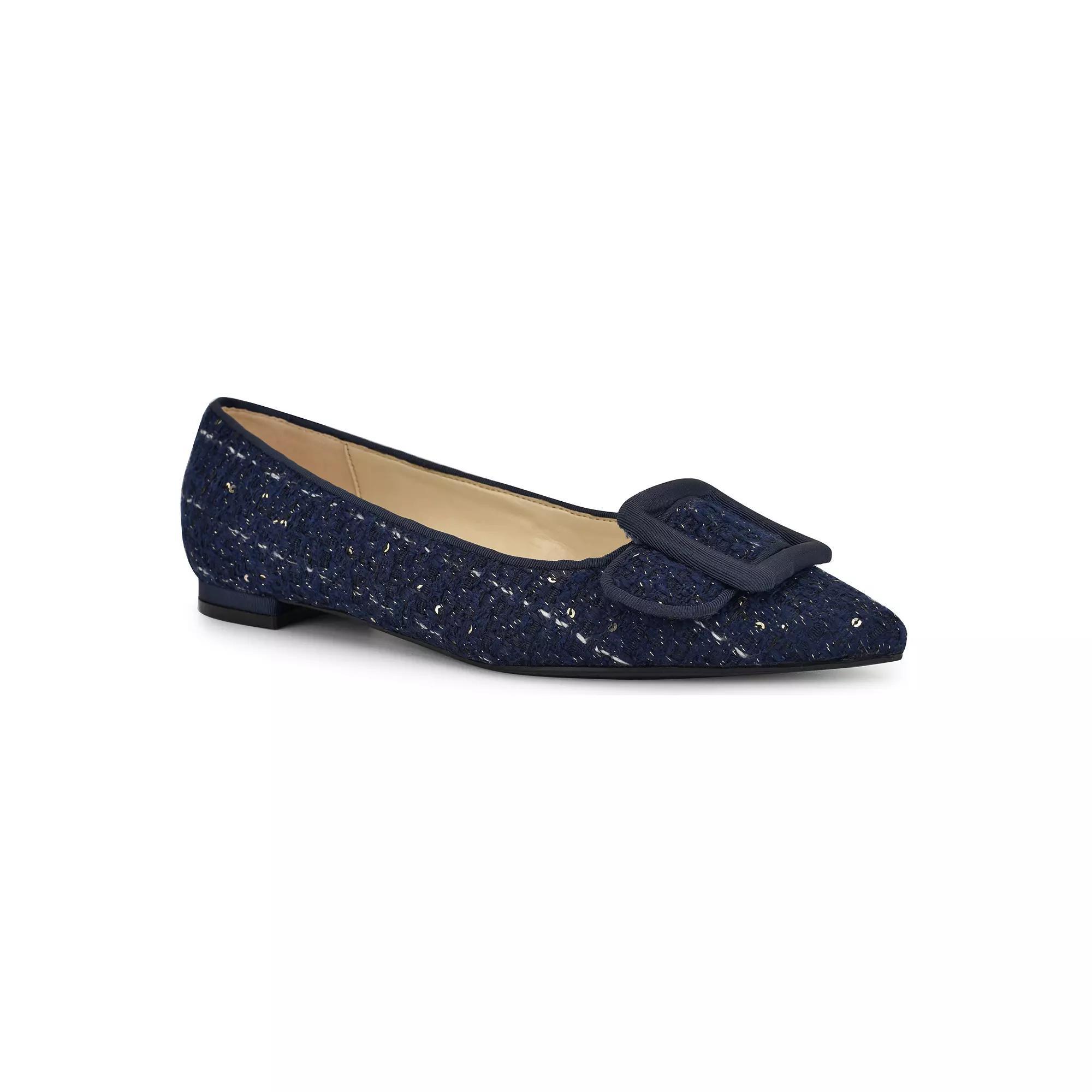 Nine West Jesike Women's Slip-On Pointy Toe Dress Flats, Size: 7.5, Dark Blue Tweed Product Image