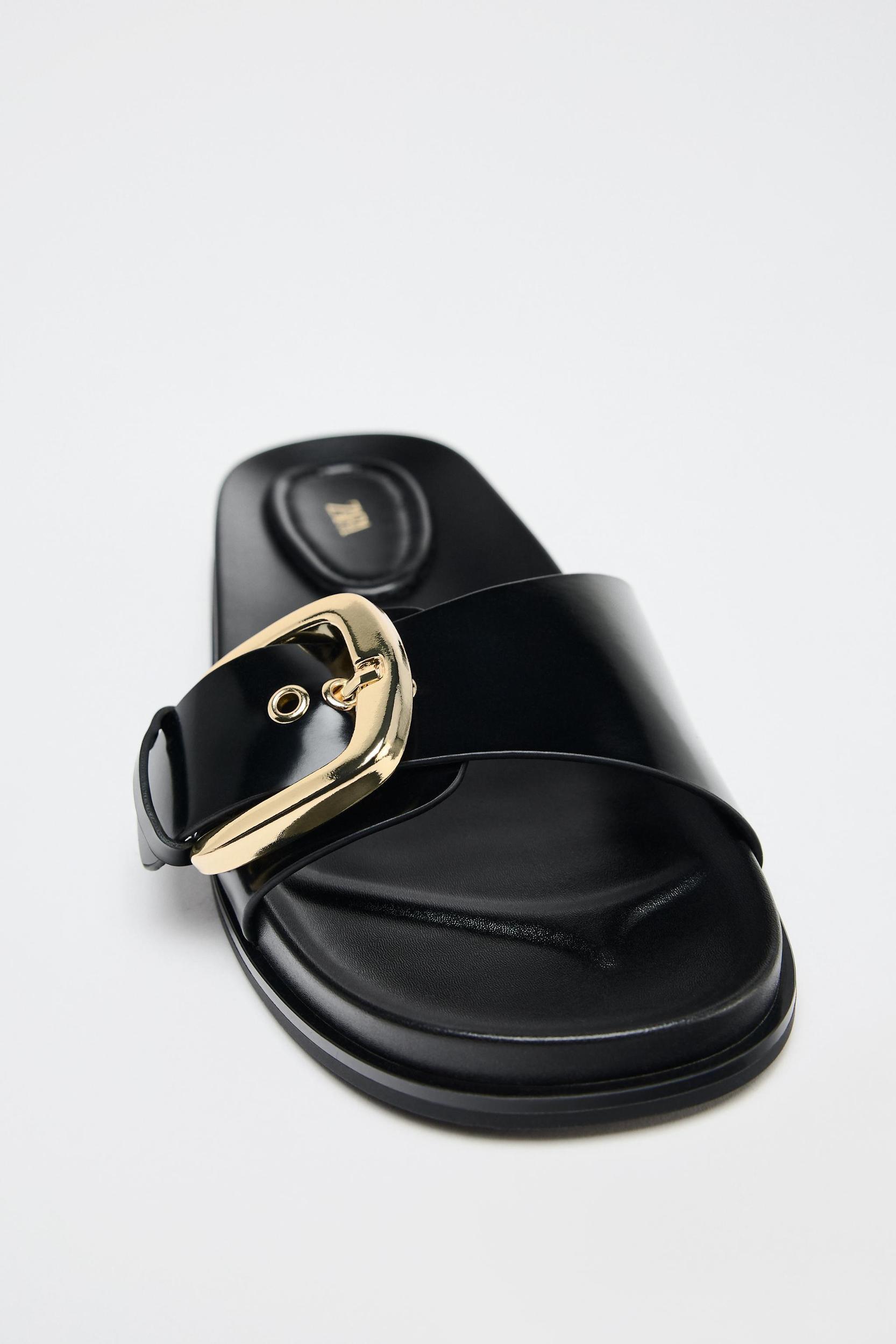 LOW HEELED SANDALS WITH BUCKLE Product Image