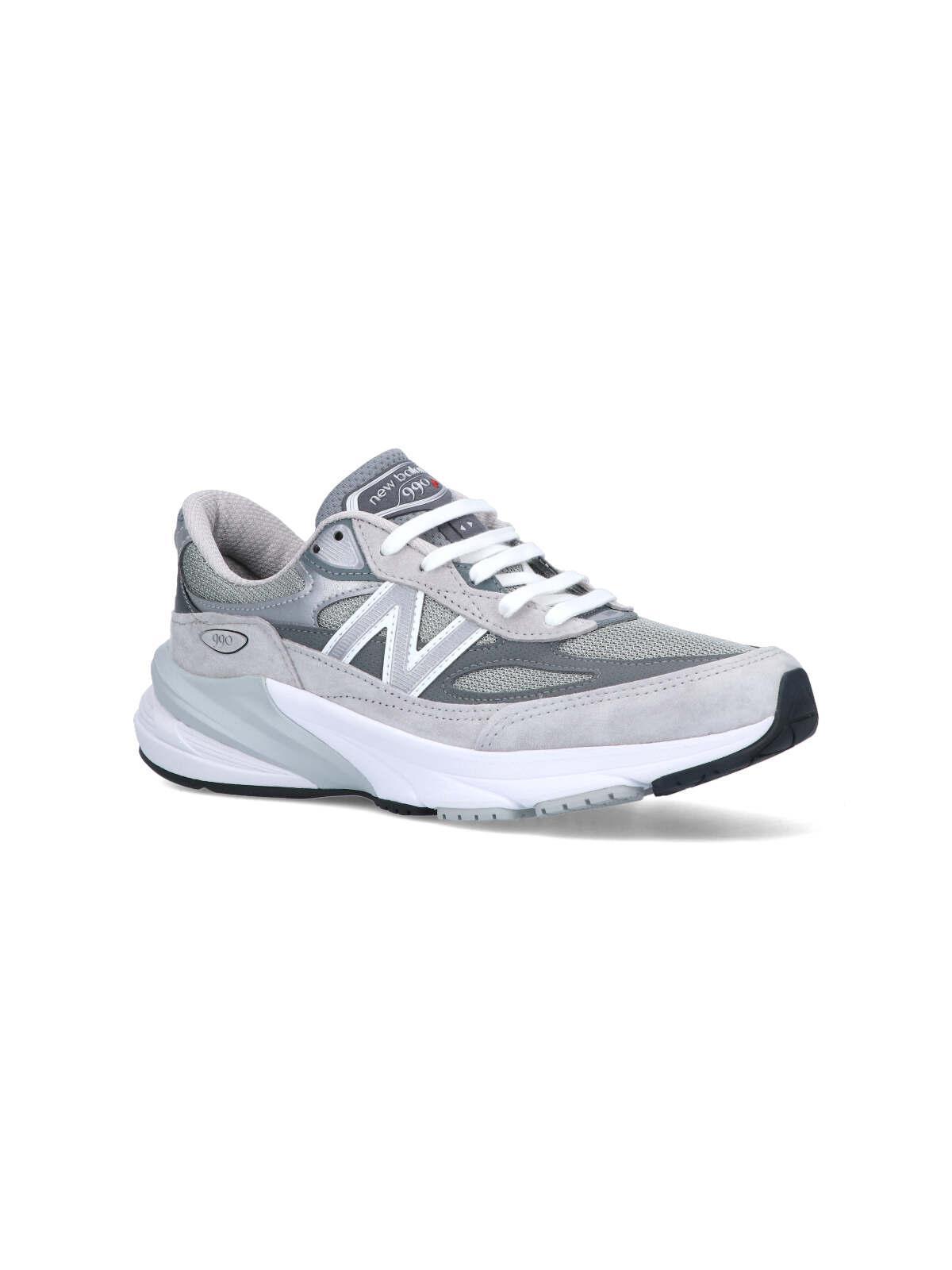 NEW BALANCE Grey Low Top Sneakers With Logo Detail In Suede And Tech Fabric Man Product Image