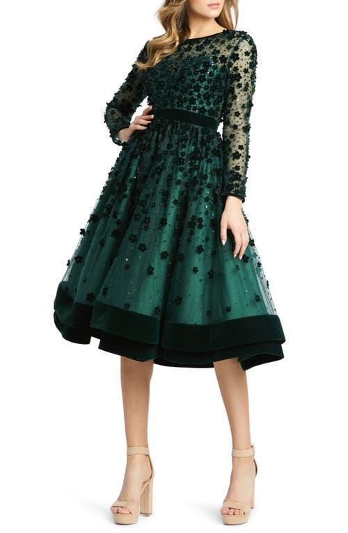 Womens Floral Appliqu Tea Dress Product Image