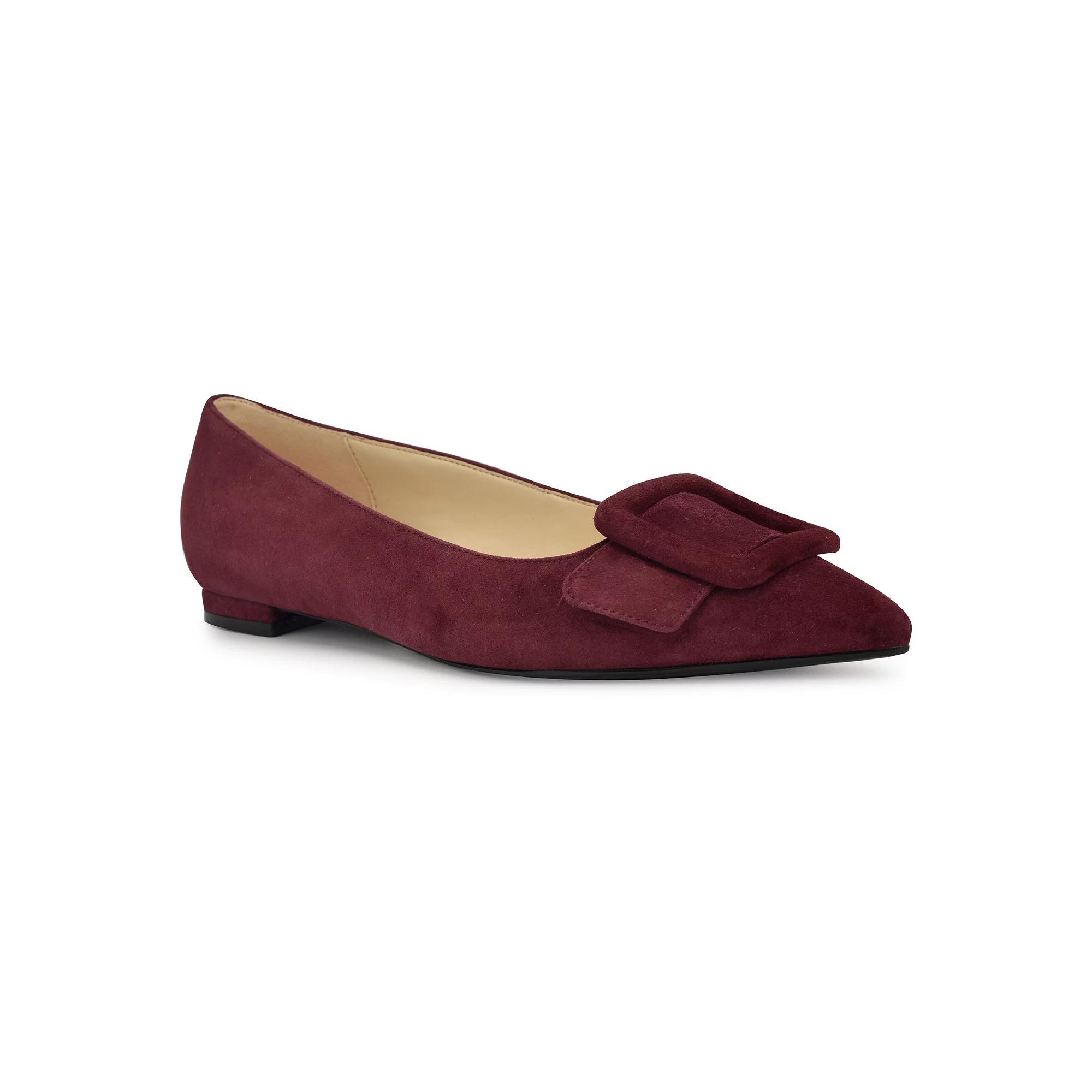 Nine West Jesike Women's Slip-On Pointy Toe Dress Flats, Size: 6, Red Suede Product Image