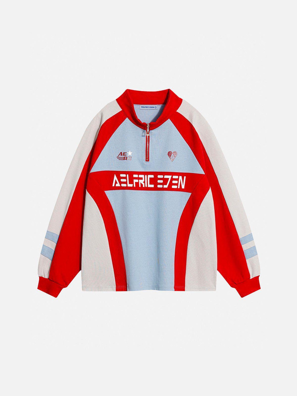 Aelfric Eden Color Blocking Print Sweatshirt Product Image