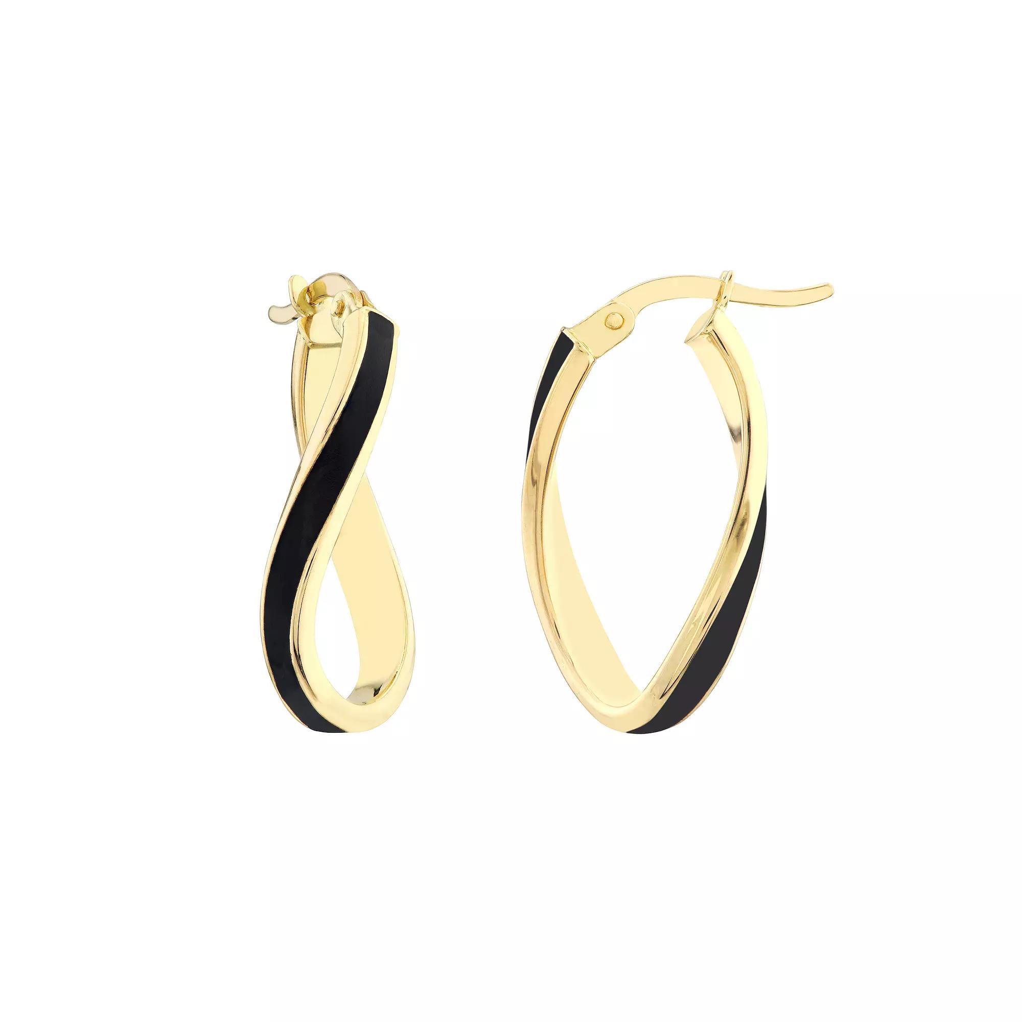 Color Romance 16.3 mm Enamel Oval Twist Hoop Earrings, Women's, Blue Product Image
