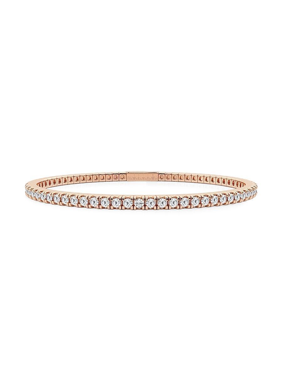 Womens 14K White Gold & Round Lab-Grown Diamond Flexible Tennis Bangle/2.00-5.00 TCW Product Image