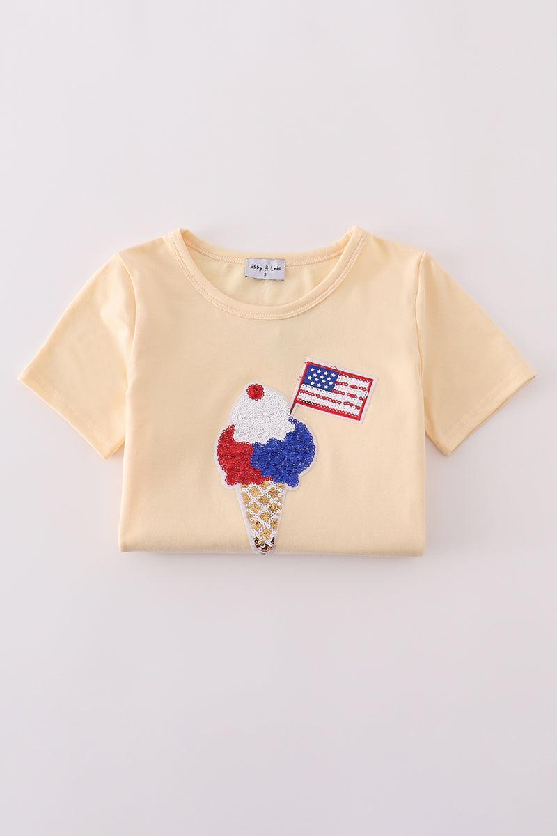 Ice cream flag sequin mom&me top Product Image