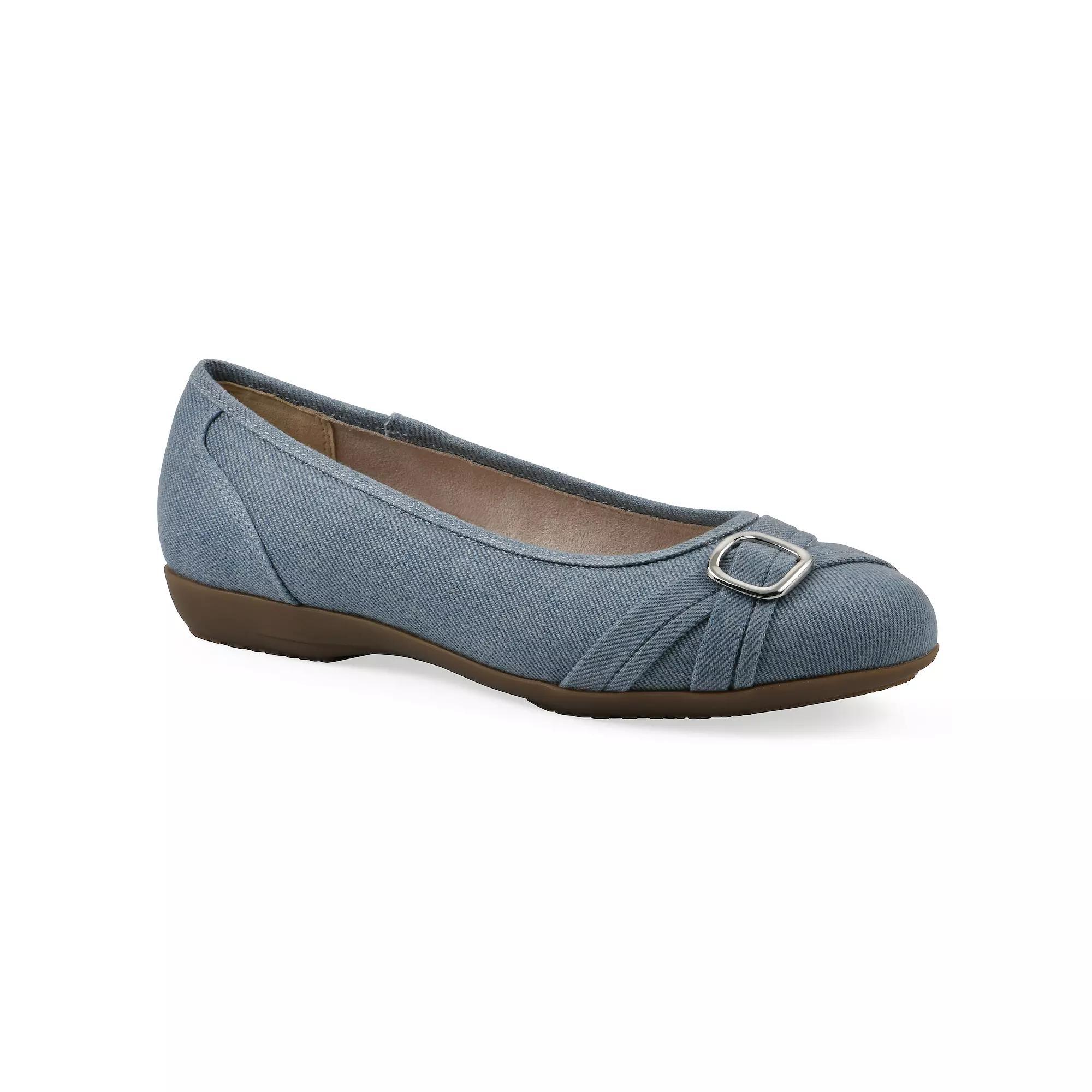 Cliffs by White Mountain Calming Women's Ballet Flats, Size: 7, Blue Blue Fabric Product Image