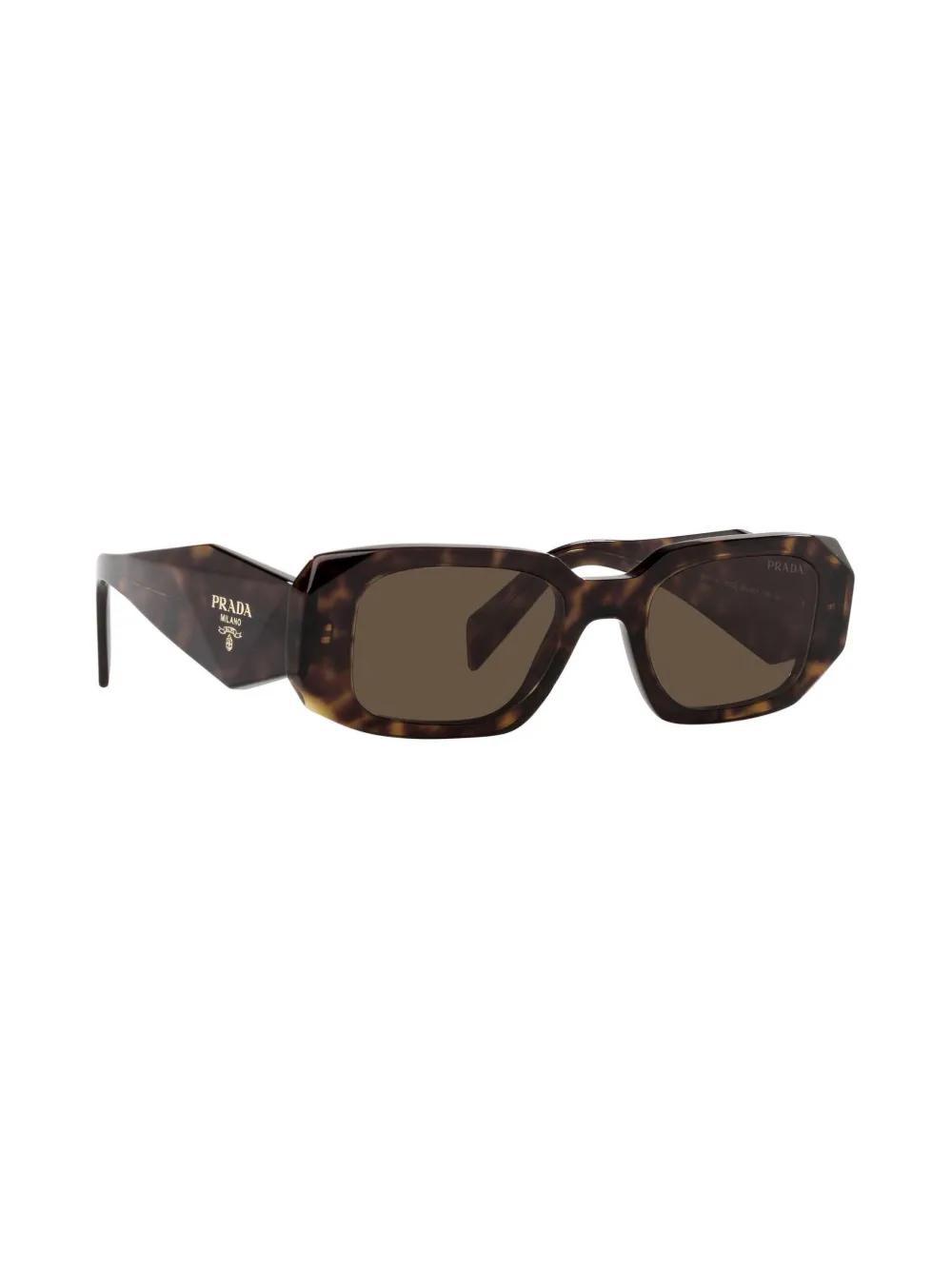 PRADA Pr17ws Geometric-frame Sunglasses In Brown Product Image