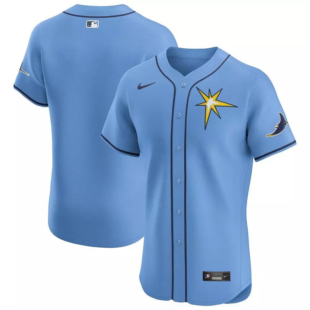 Men's Nike Light Blue Tampa Bay Rays Alternate Vapor Premier Elite Patch Jersey, Size: 44 Product Image