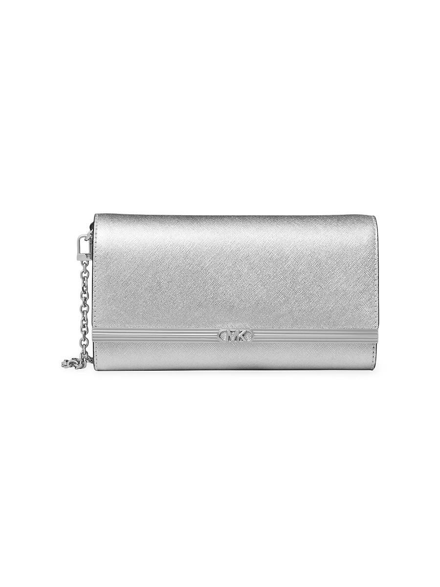 Large East-West Leather Clutch Bag Product Image