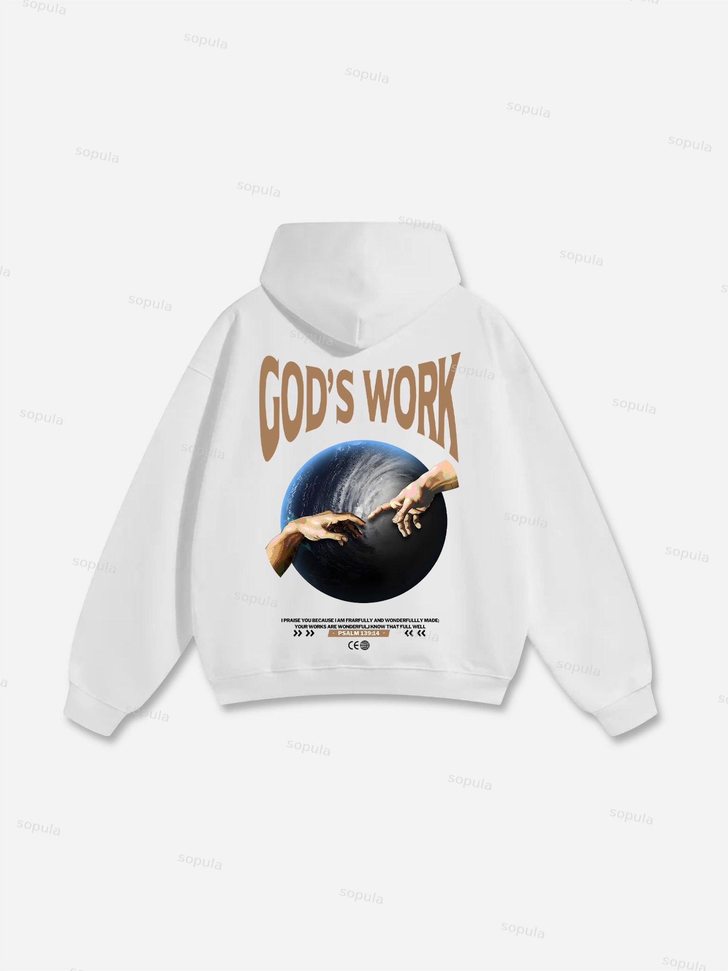Vintage Boxer Patch Graphic Print Oversized Hoodie Product Image