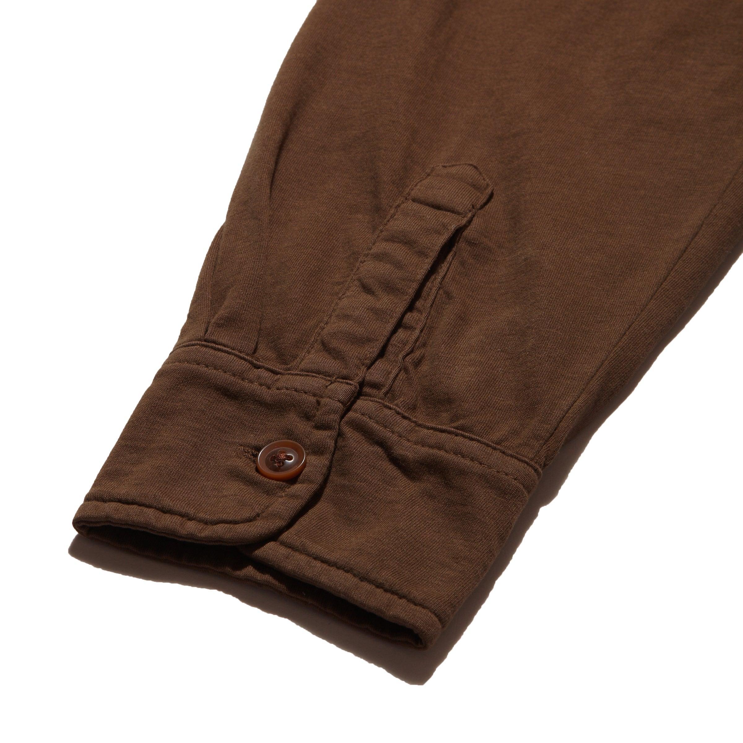 Pima Cotton Long Sleeve Polo - Dark Earth Product Image