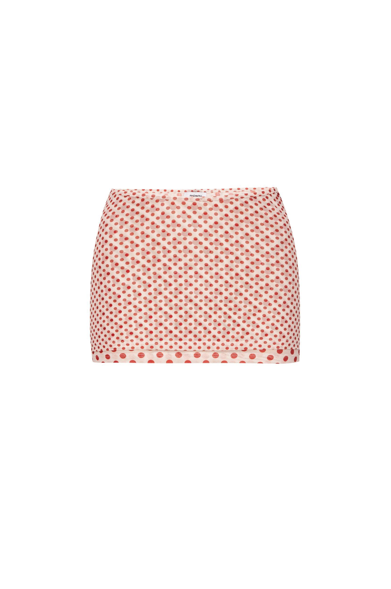 ELEKTRA SKIRT - WHITE POLKA DOT Product Image