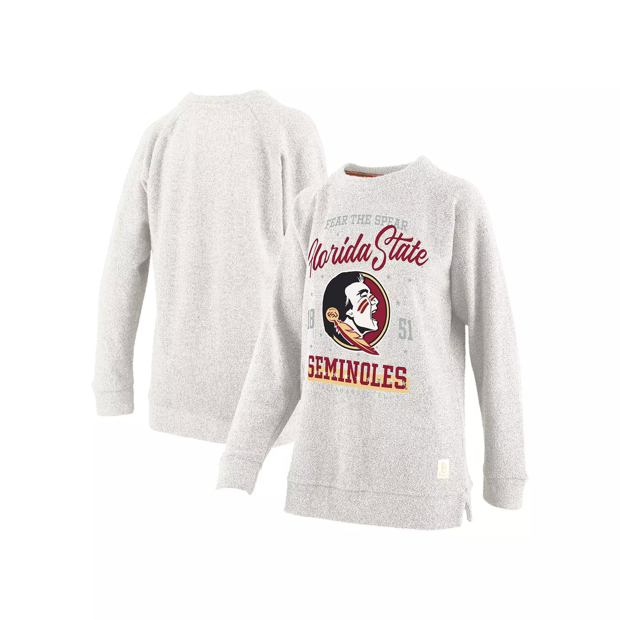 Women's Pressbox Oatmeal Florida State Seminoles Plus Size Comfy Cairo Terry Pullover Sweatshirt, Size: 2XL, Team Product Image
