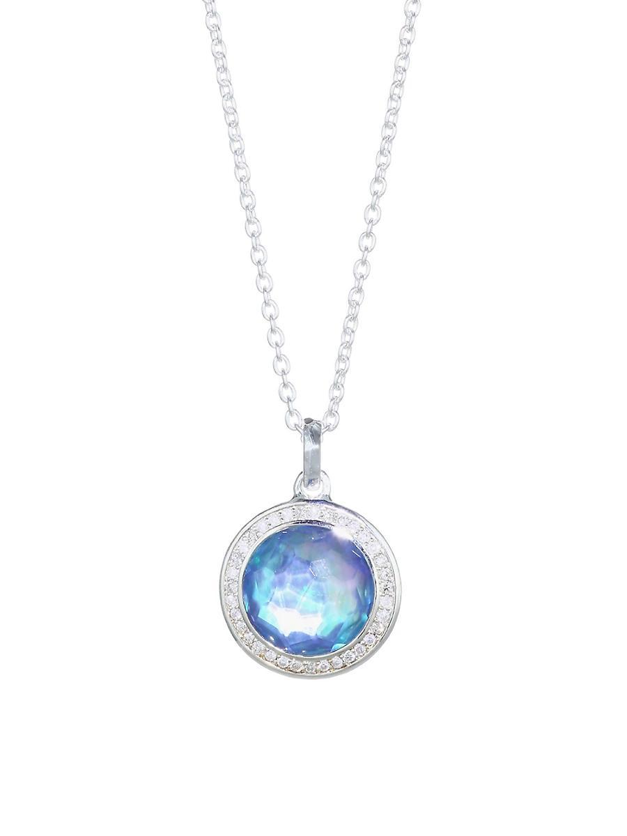 Mini Pendant Necklace in Sterling Silver with Diamonds Product Image