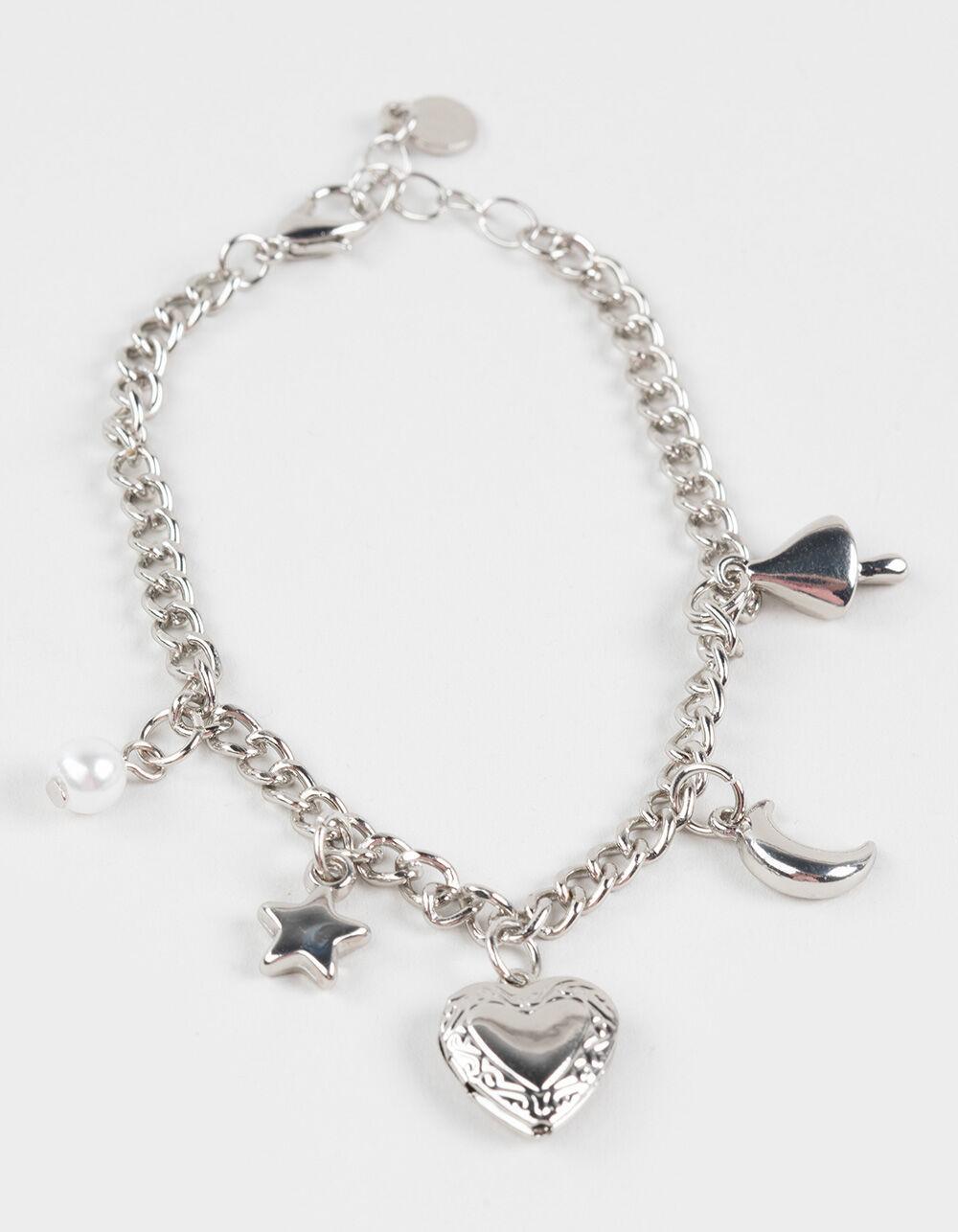 FULL TILT 2 Pack Pearl/Heart Charm Bracelets Product Image