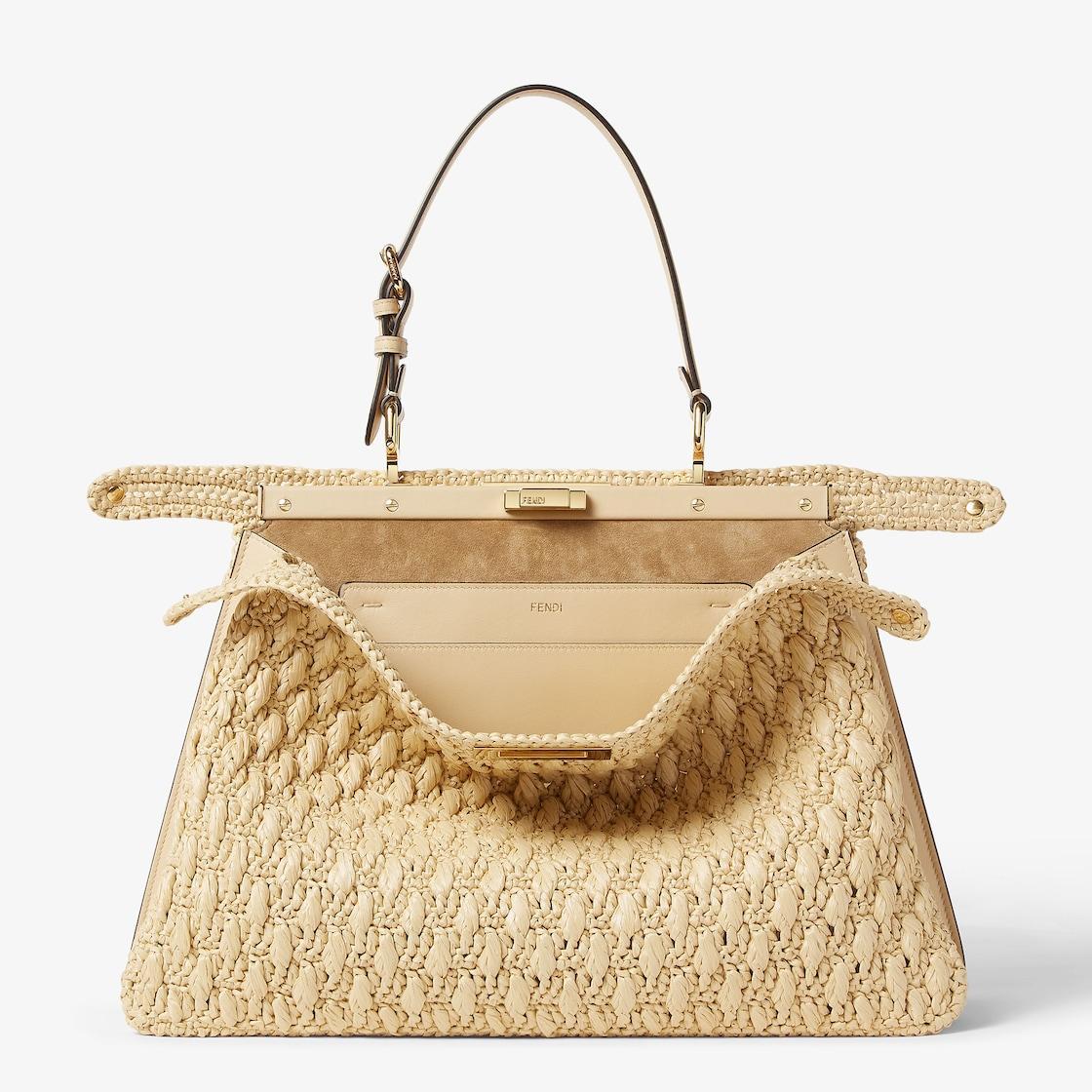 Peekaboo Soft LargeBeige viscose fibre crochet bag Product Image