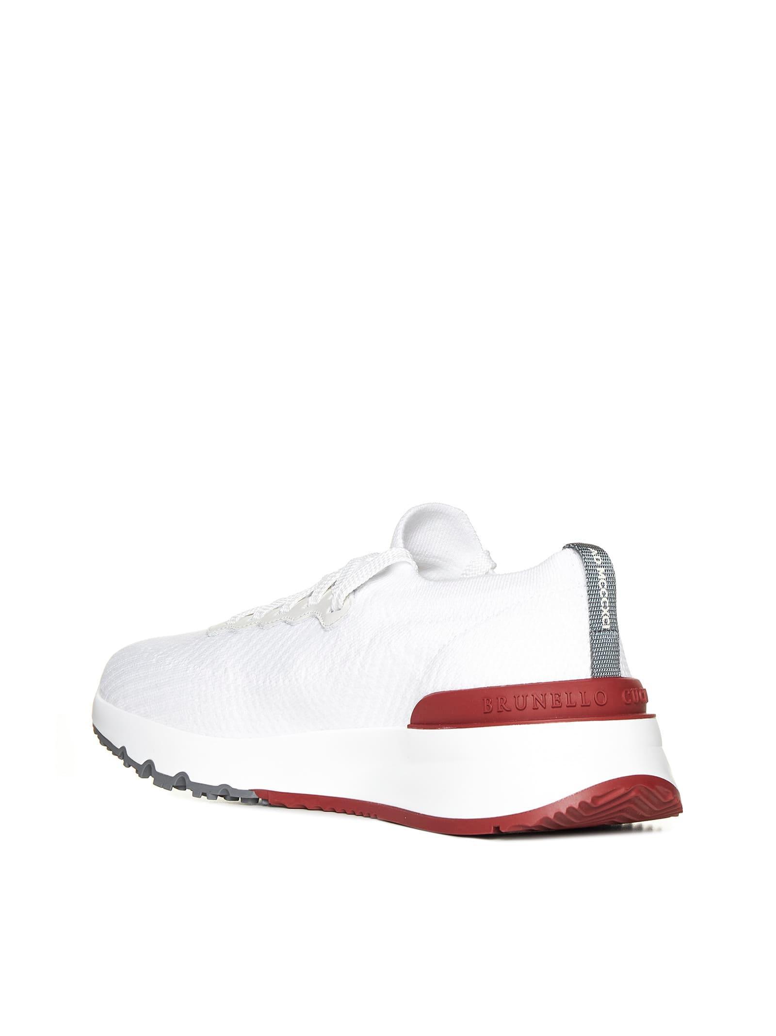 BRUNELLO CUCINELLI Cotton Knit Runners In White Product Image