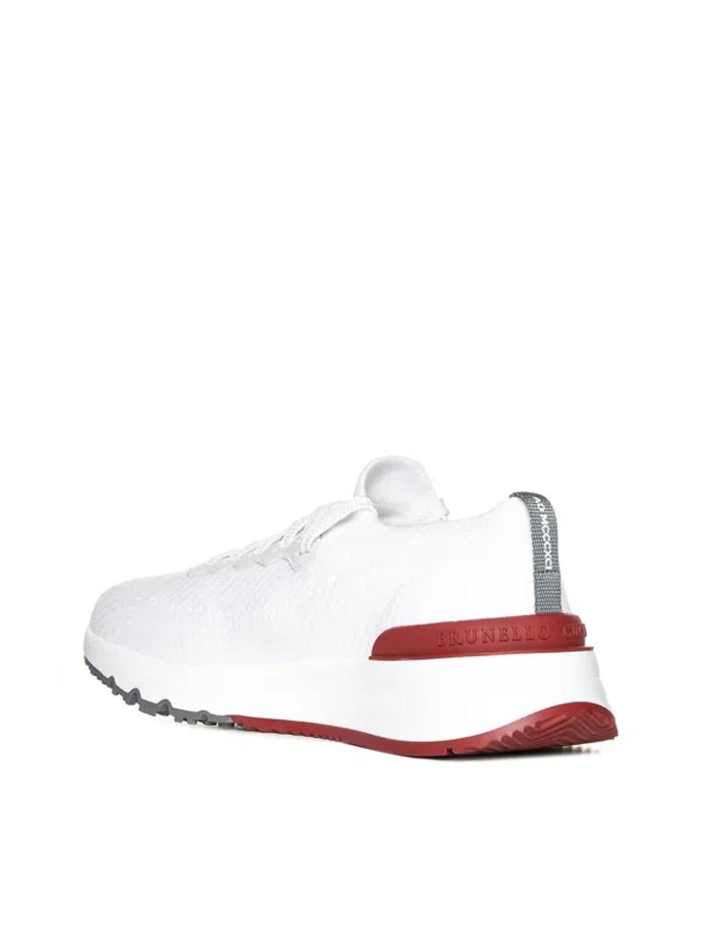 BRUNELLO CUCINELLI Cotton Knit Runners In White Product Image