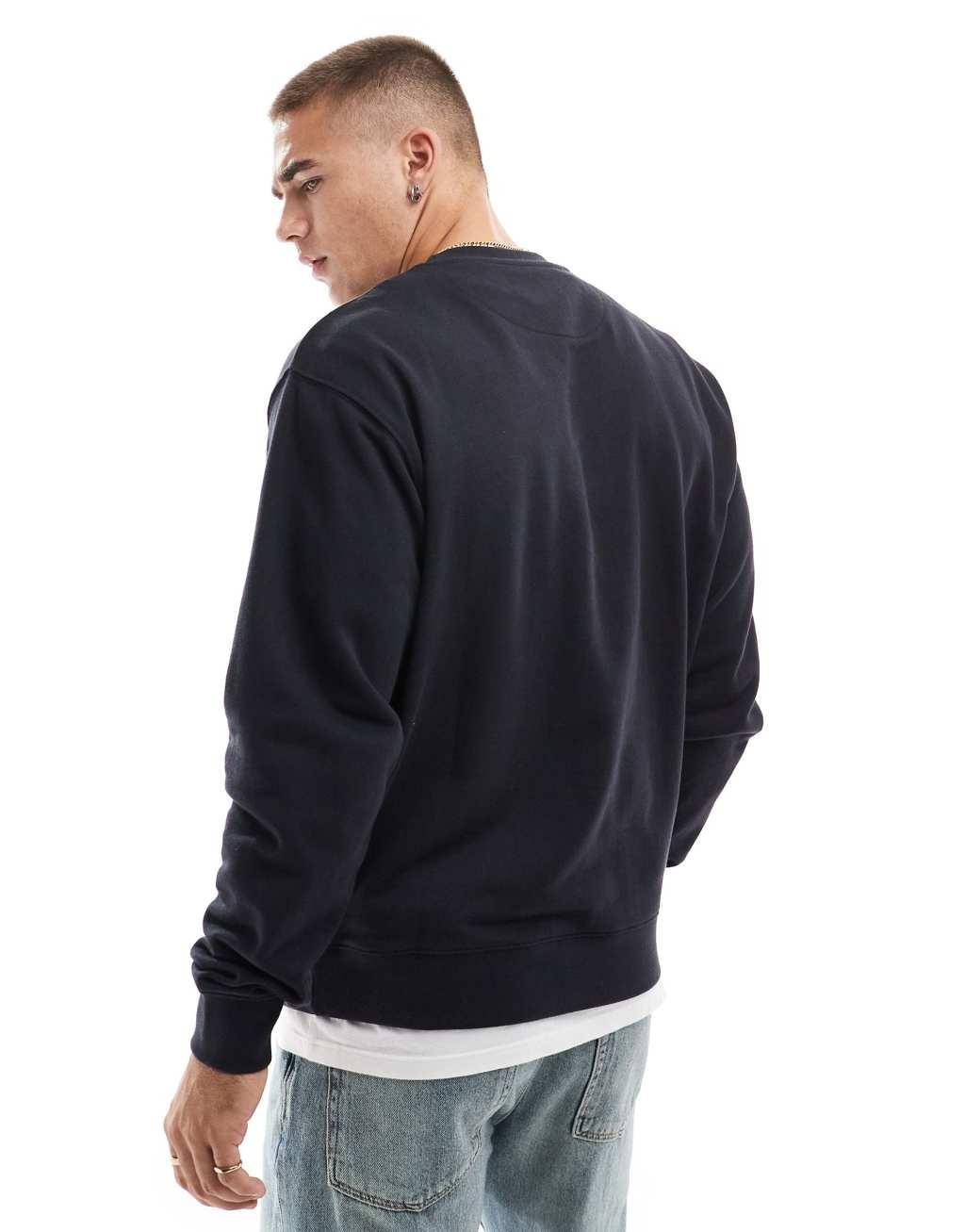 Jack & Jones oversized crew neck sweatshirt in navy Product Image