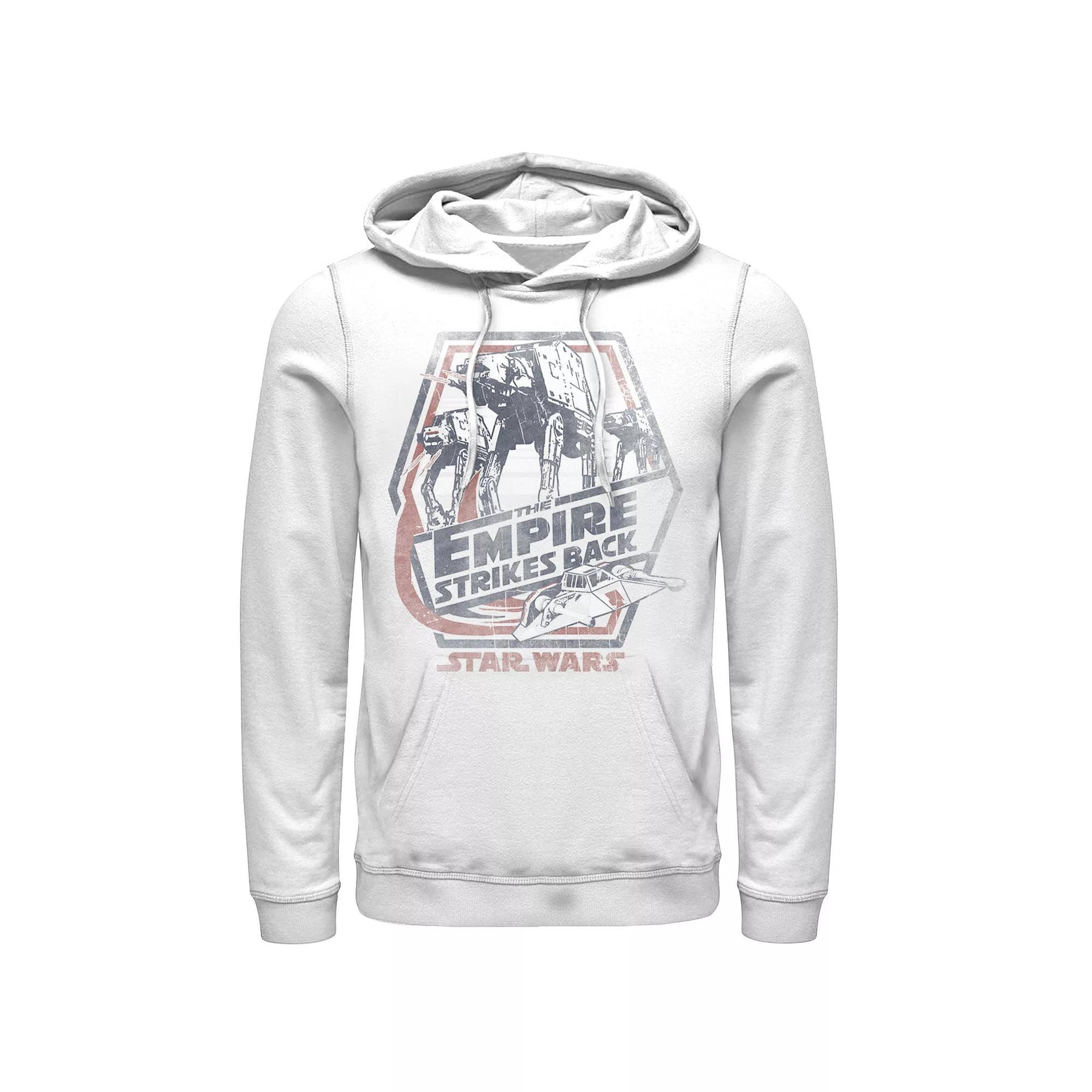Men's Star Wars The Empire Strikes Back AT-AT Logo Hoodie, Size: Large 30, White Product Image