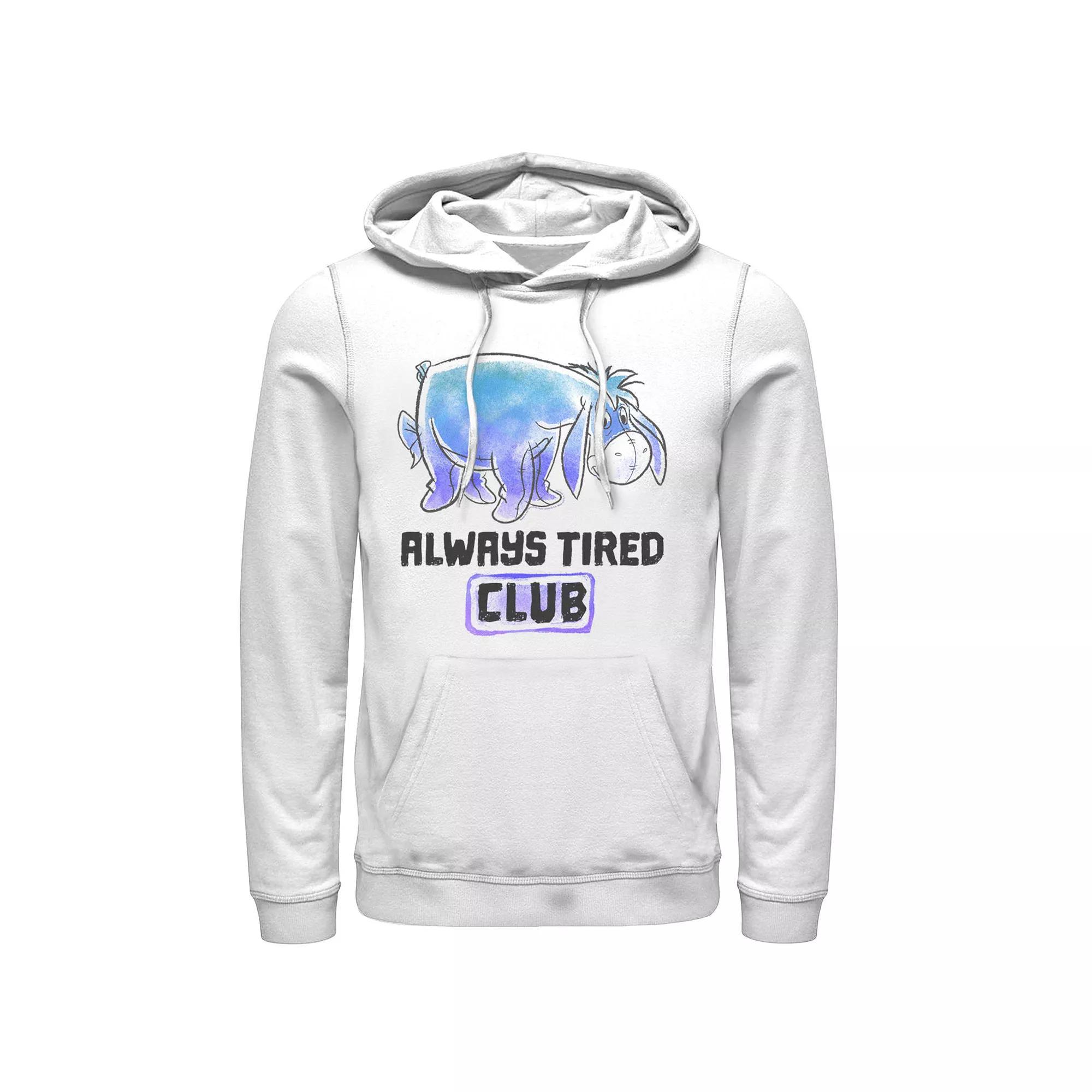Disney's Winnie The Pooh Eeyore Men's Always Tired Club Hoodie, Size: Medium, White Product Image